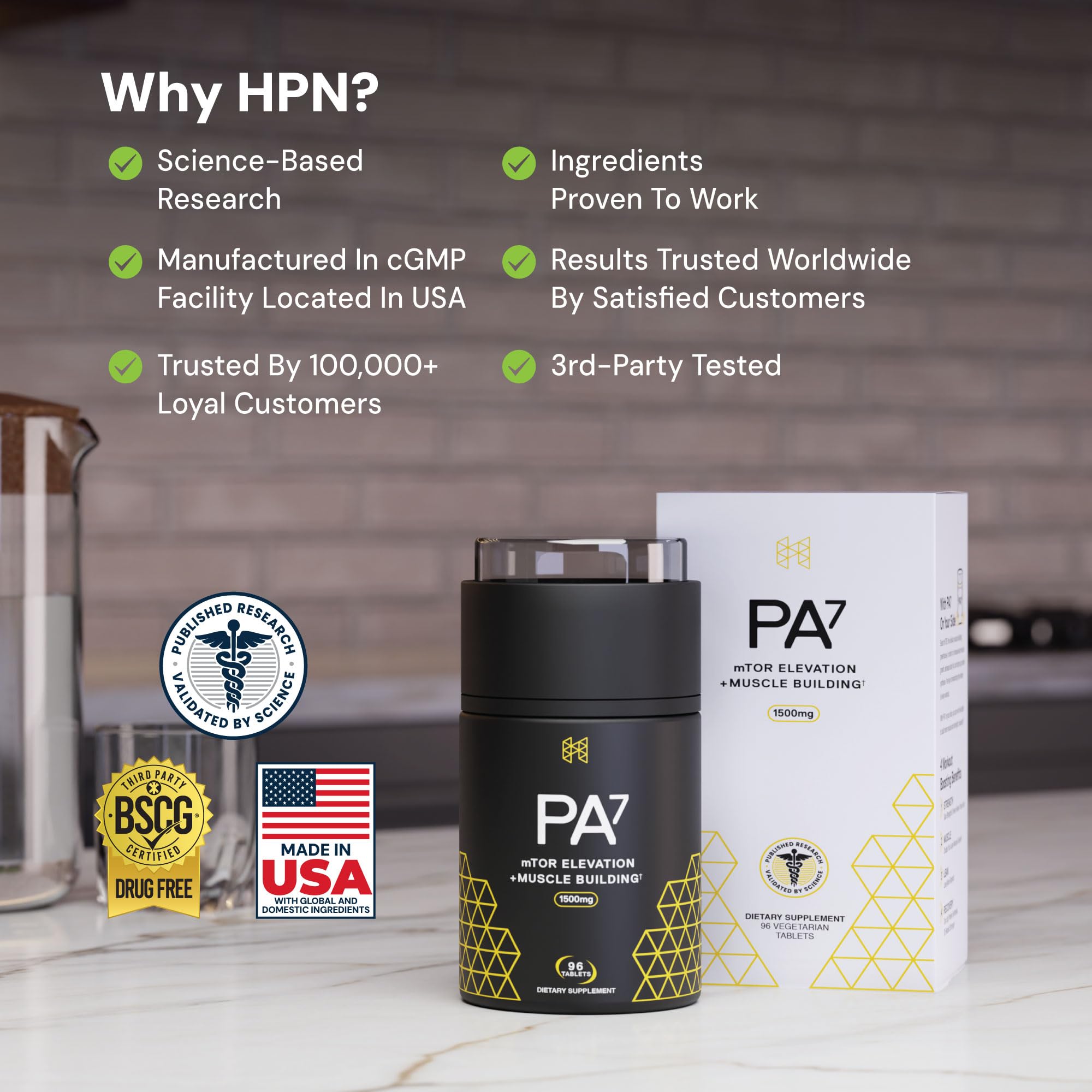 HPN PA(7) Phosphatidic Acid Muscle Builder Top Natural Muscle Builder - Boost mTOR | Build Mass and Strength from Your Workout | 30 Day Supply HPN Au supplements