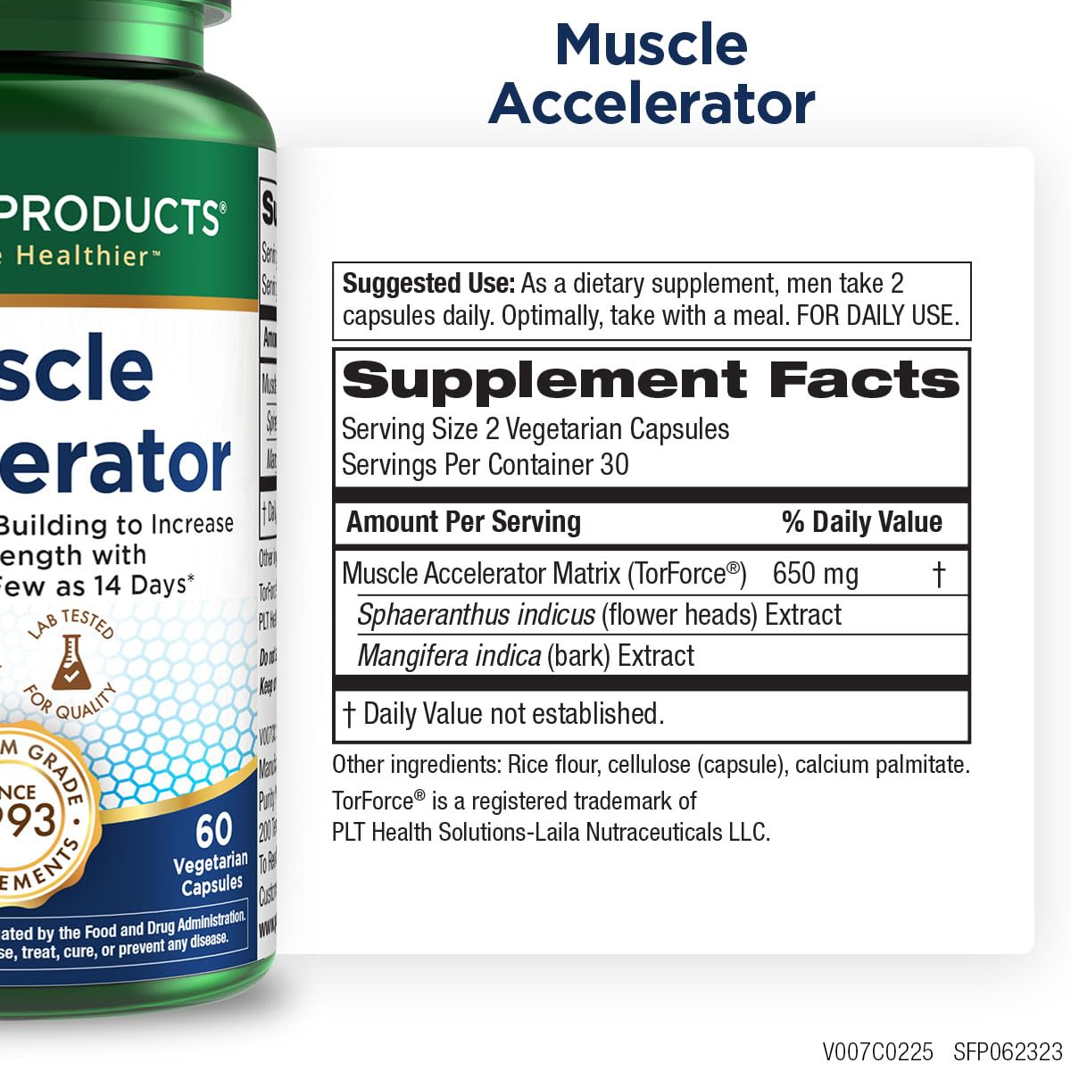 Purity Products Muscle Accelerator 650 mg Patented & Clinically Tested Muscle Accelerator Blend of Ayurvedic Herbal Extracts Promotes Strength, Endurance + Muscle Growth - 60 Veg Caps Purity Products Au supplements