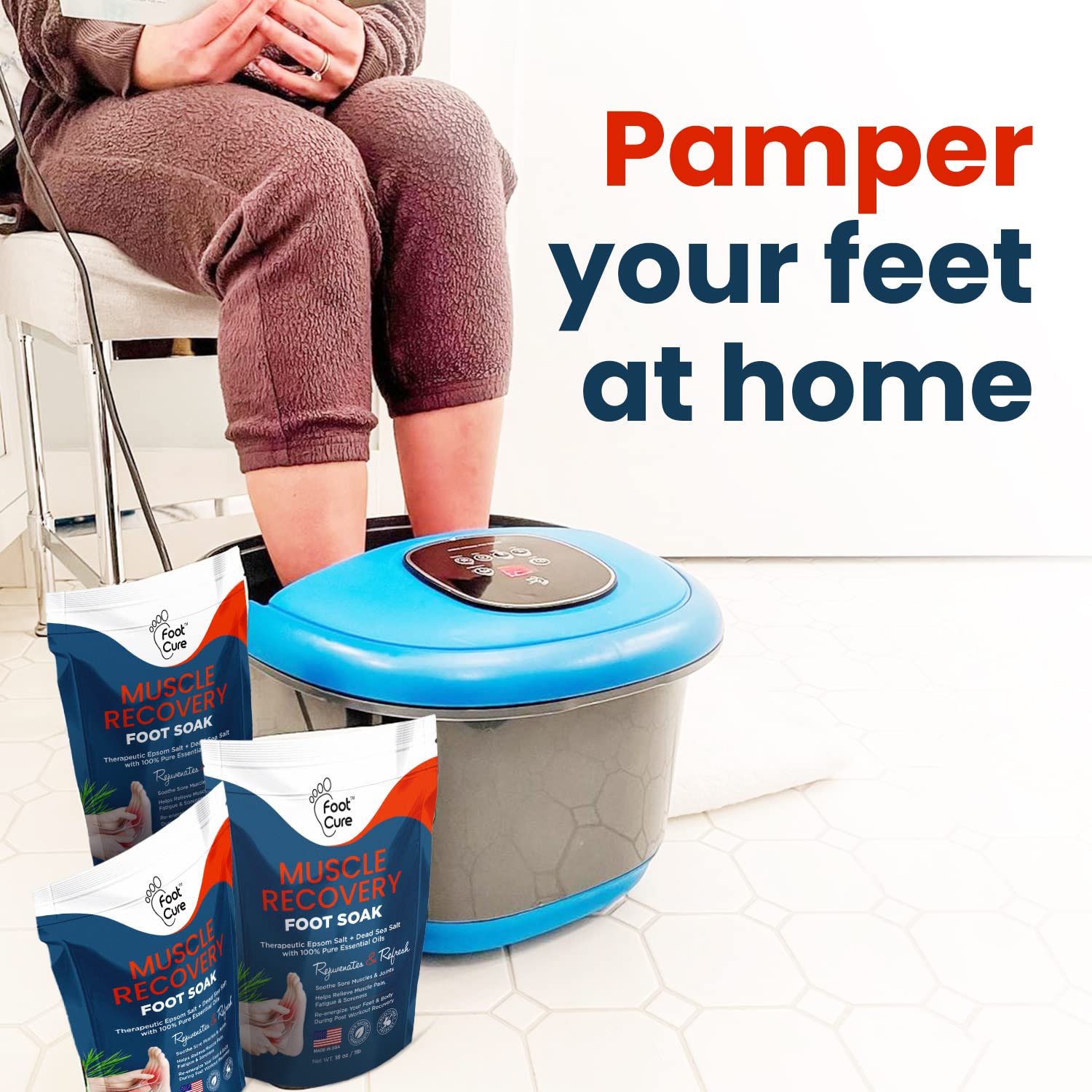 Muscle Relief Foot Soak with Epsom Salts - All Natural Salts for Post Workout Recovery FOOT CURE Au supplements