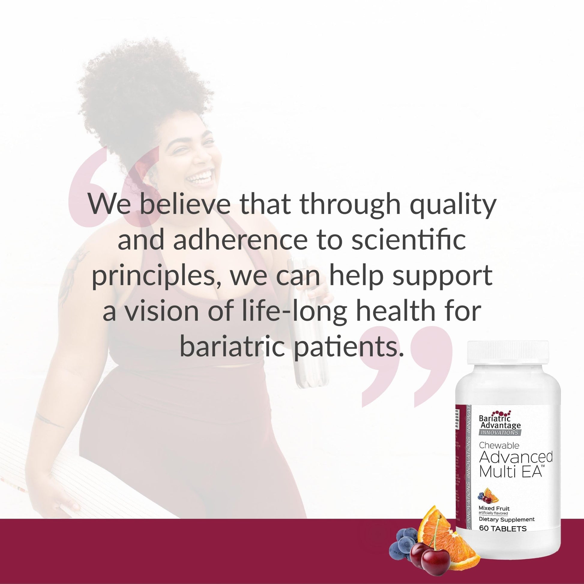 Bariatric Advantage Chewable Advanced Multi EA - High Potency Daily Multivitamin with Iron for Bariatric Surgery Patients - Mixed Fruit Flavor - 60 Count Bariatric Advantage Au supplements