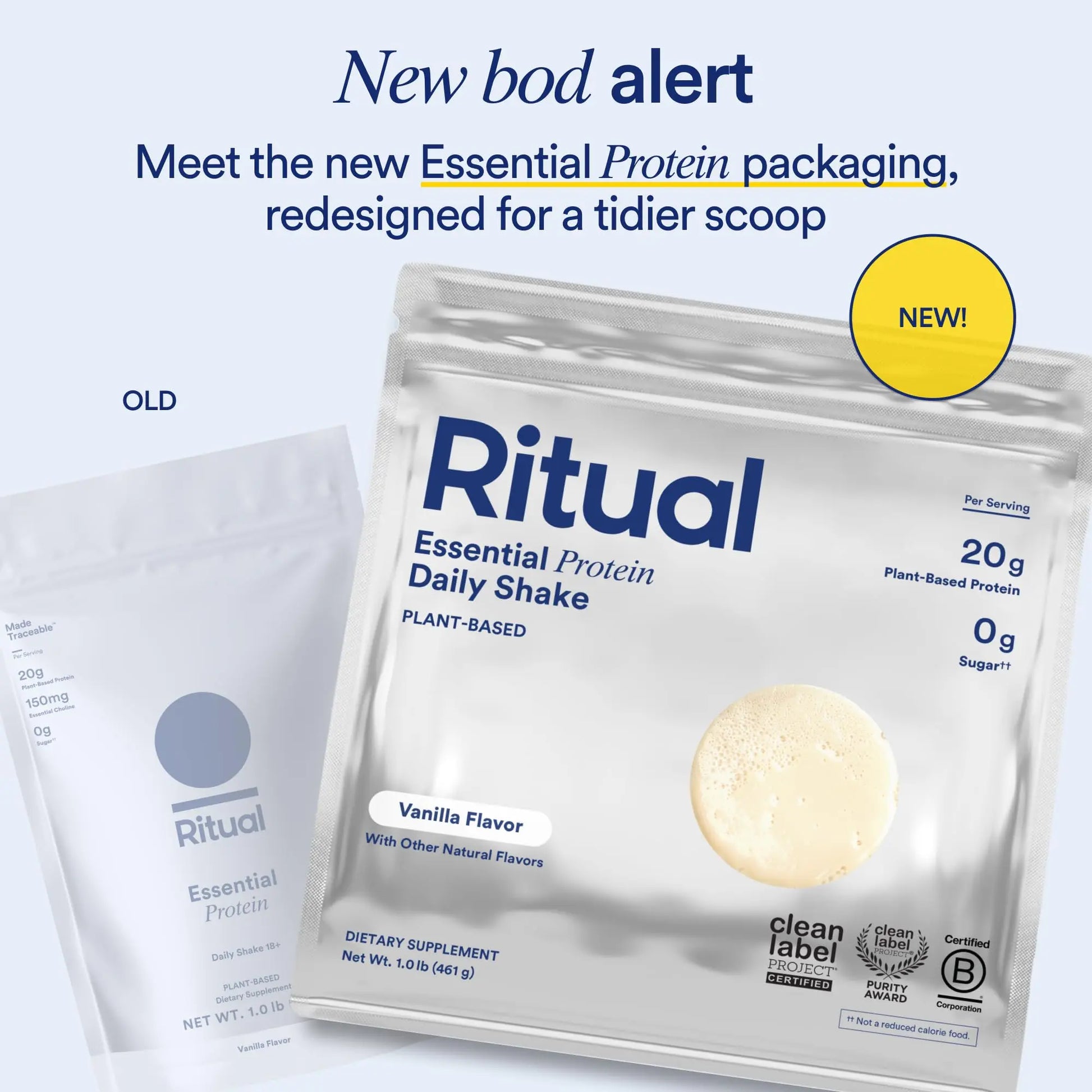 Ritual Pea Protein Powder with BCAA: 20g Organic Vegan Plant-Based Protein from Regenerative Farms in North America, Complete Amino Acid Profile, Gluten Free, Sugar Free‡, Dairy Free, Vanilla, 1 Lbs Ritual Au supplements
