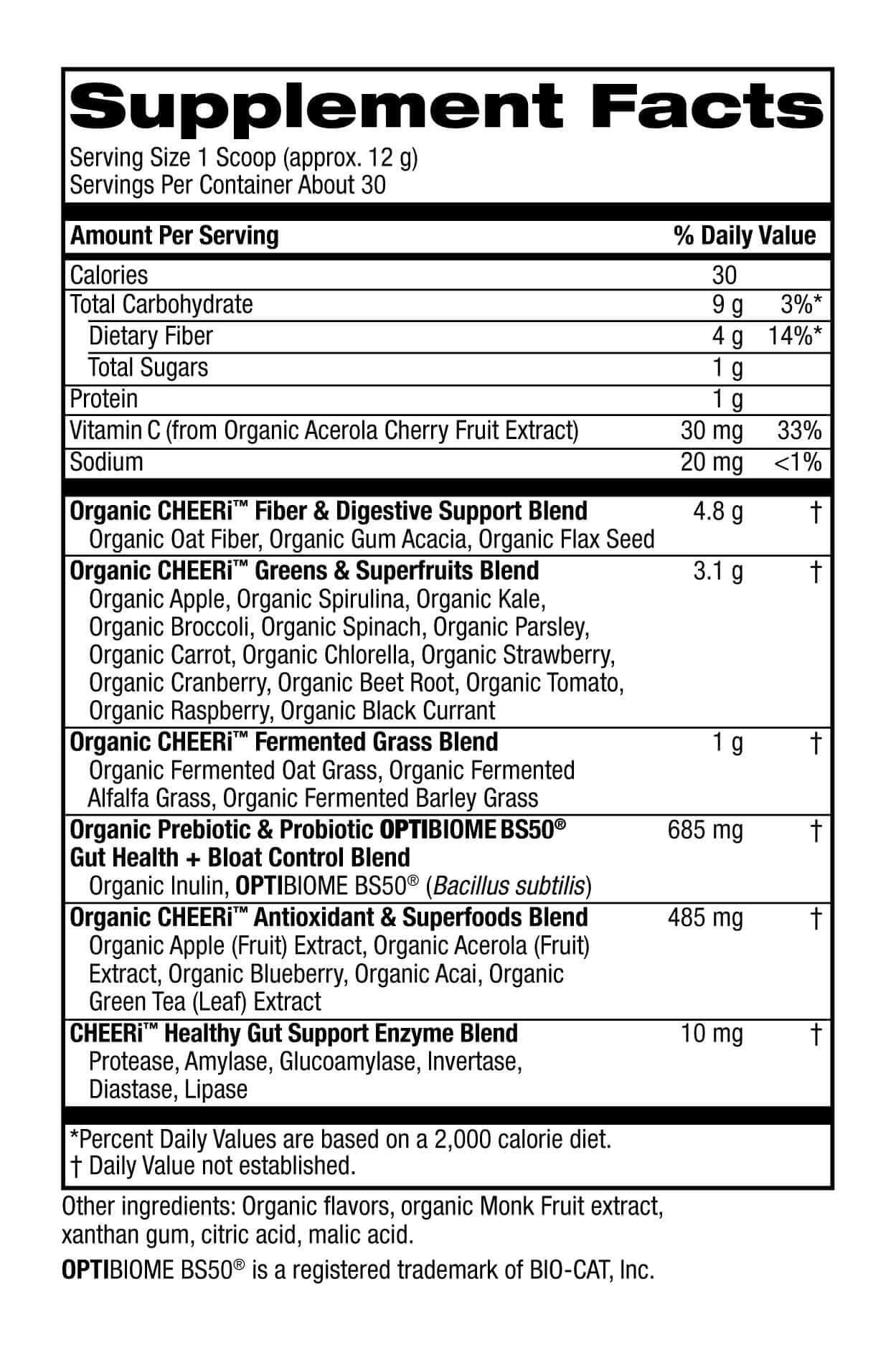 Cheerific Green Apple Bliss Superfood Powder - 20+ Organic Superfoods + Prebiotic & Probiotics + More - Keto Friendly - Supports Positive Mood, Gut Health - Vegan, Gluten Free, Non-GMO - 30 Day Supply Cheerific Au supplements