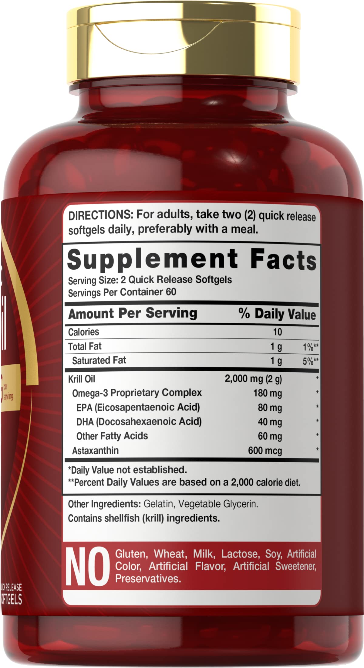 Carlyle Antarctic Krill Oil 2000 mg 120 Softgels | Omega-3 EPA, DHA, with Astaxanthin Carlyle Au supplements