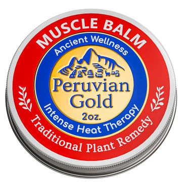Sore Muscle Balm - Peruvian Gold Intense Heat Therapy Muscle Rub. 500K Scoville Heat Units Melts Away Sore, Painful Muscles. 2oz Peruvian Gold Au supplements