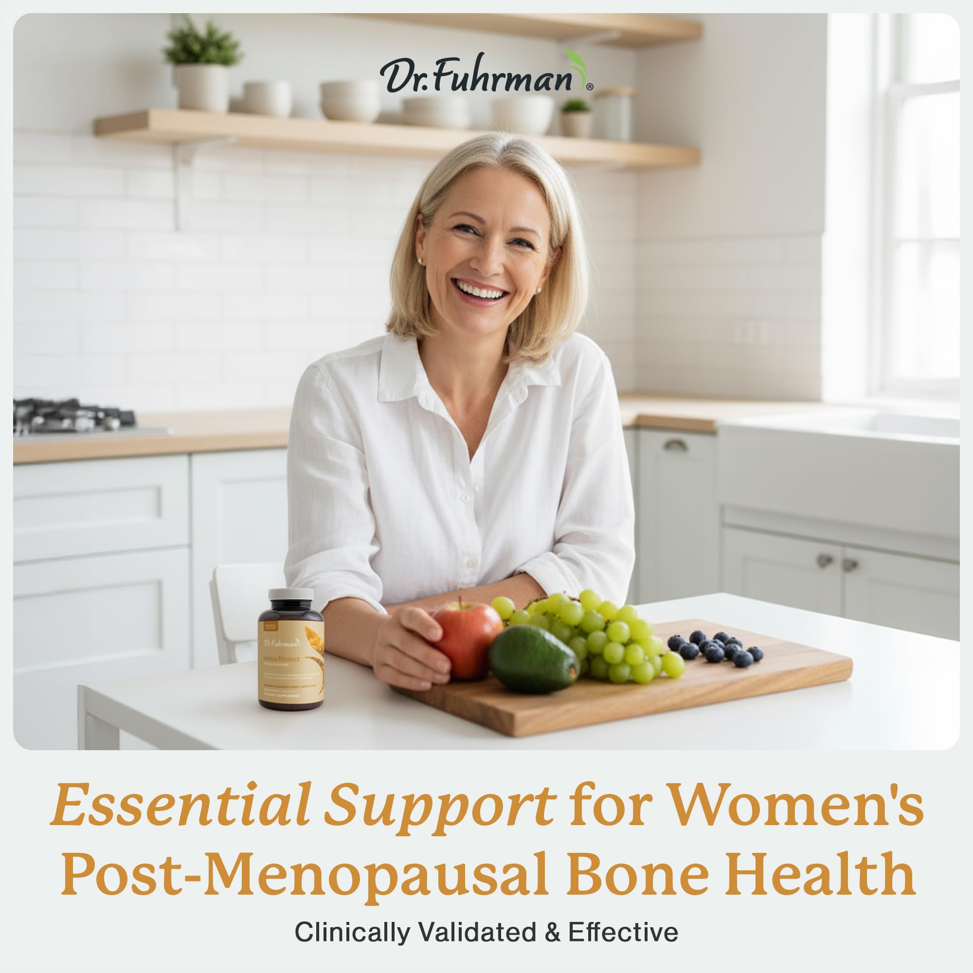 Dr. Fuhrman Osteo Bone Health Supplement | Wholefood Supplement for Women & Men | Vitamin for Bone Density | Organic Vitamin D3, Calcium, Magnesium & K2 | Natural Ingredients | 120 Caps Dr. Fuhrman Au supplements