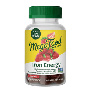 Megafood Iron Energy Gummies, Iron Supplement for Women, Men, Teens & Kids with Vitamin B12 & B6, Vitamins MegaFood Au supplements