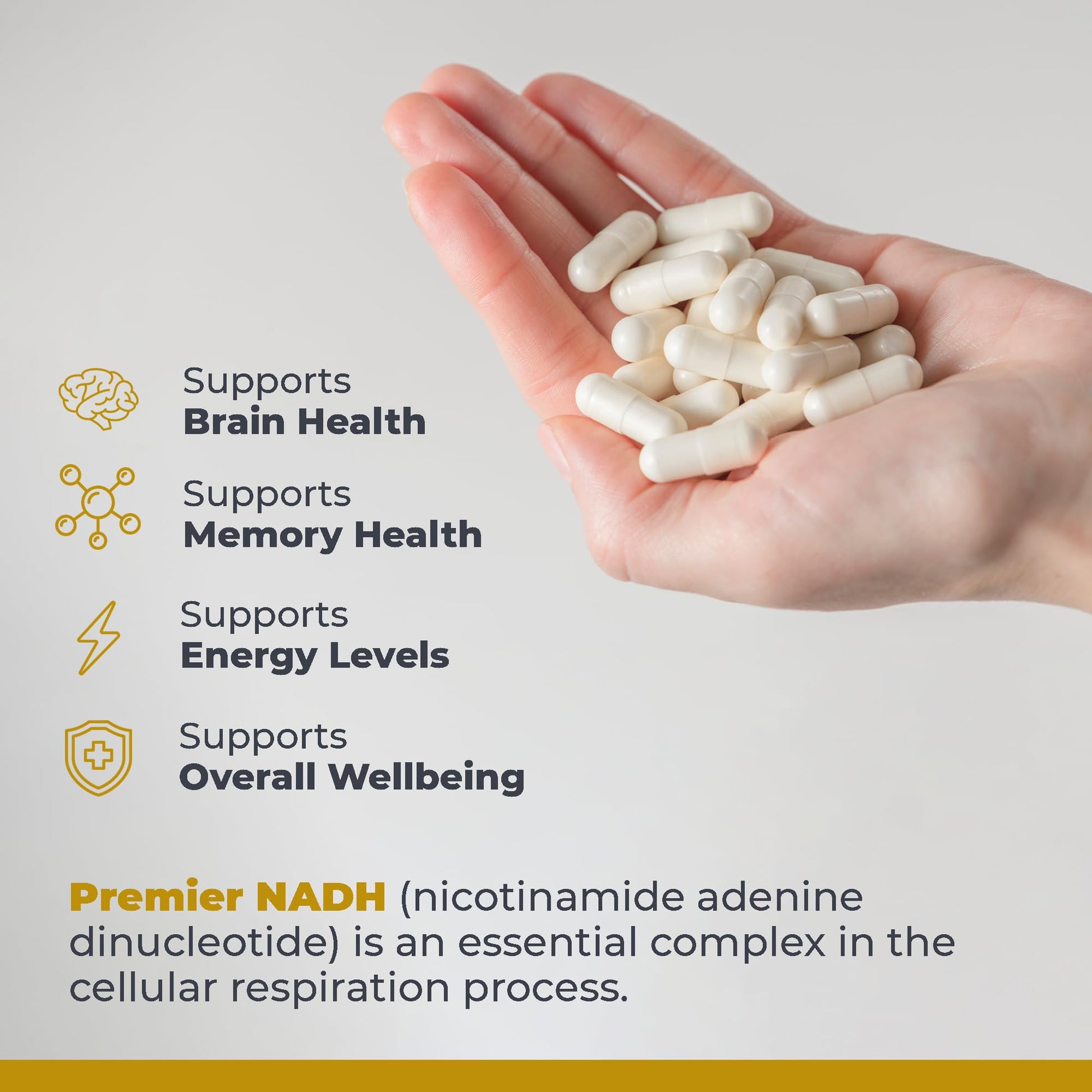 Premier Research Labs NADH - NADH Supplement, NAD Supplement for Men & Women, Nicotinamide Adenine Dinucleotide, Cell Regenerator, Respiratory Support - 30 Vegetarian Capsules Premier Research Labs Au supplements