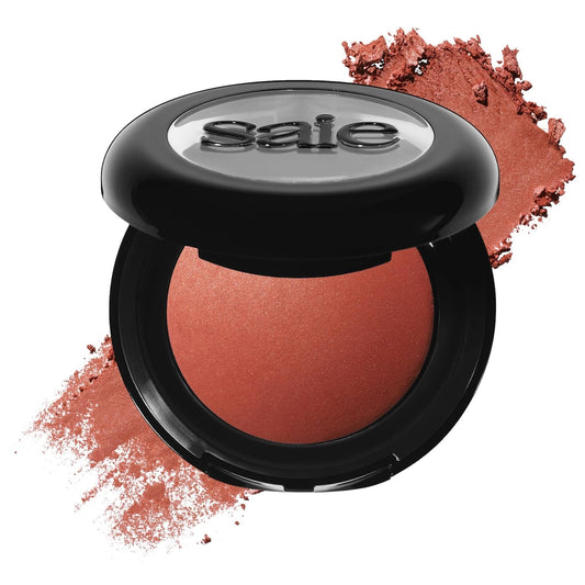 Saie SuperSuede Baked Blush - Talc-Free Powder Blush for Cheeks Infused with Hyaluronic Acid, Glycerin + Squalane - Hydrating Face Makeup for a Natural, Diffused Flush of Color - Ciao (0.1 Ounce) SaieAu supplements