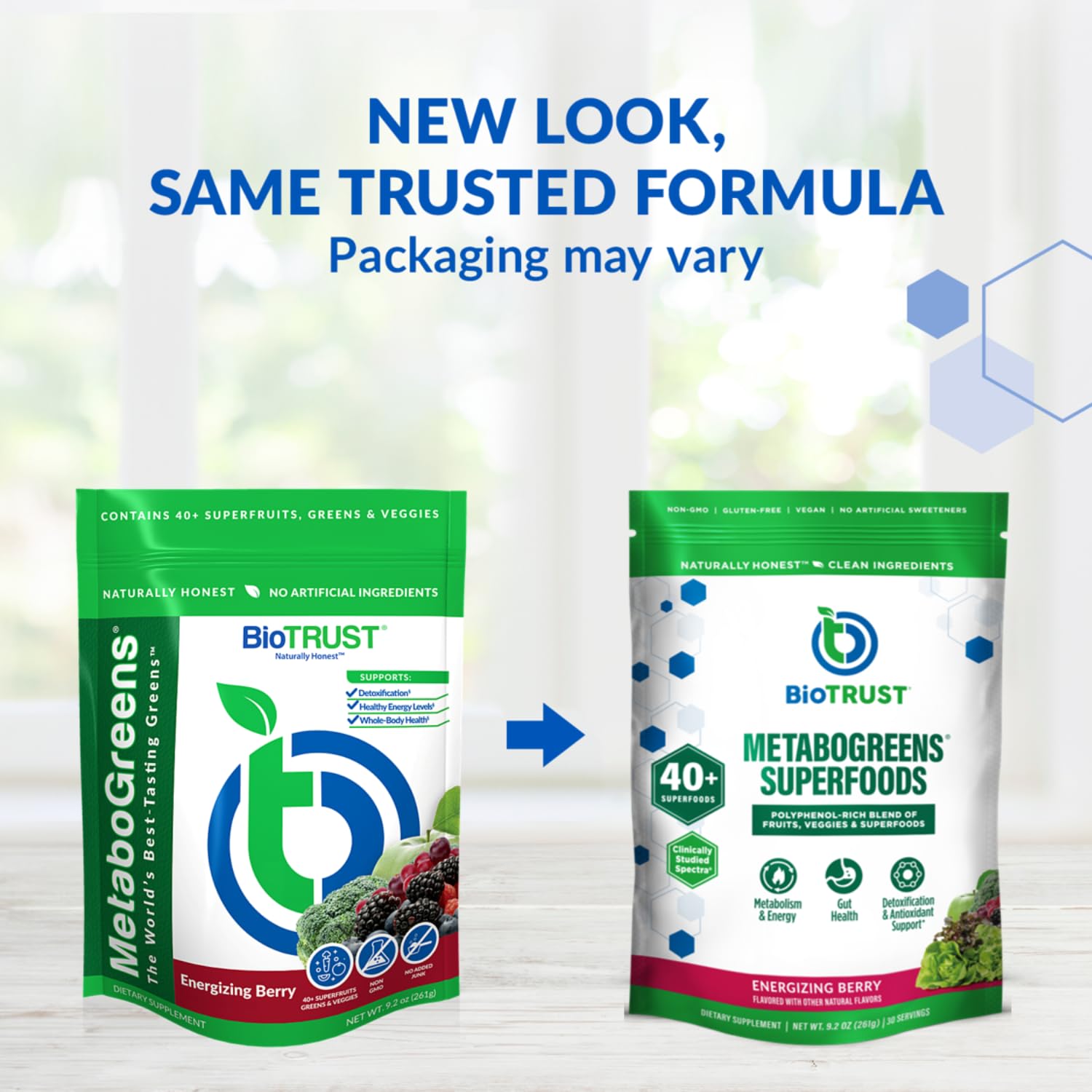 BioTrust Metabo Greens Superfood Powder - Super Greens Powder, Fruit & Veggie Blend with Clinically Studied Spectra - Non GMO, Soy Free, Gluten Free, Dairy Free, Energizing Berry Flavor (30 Servings) BioTrust Au supplements