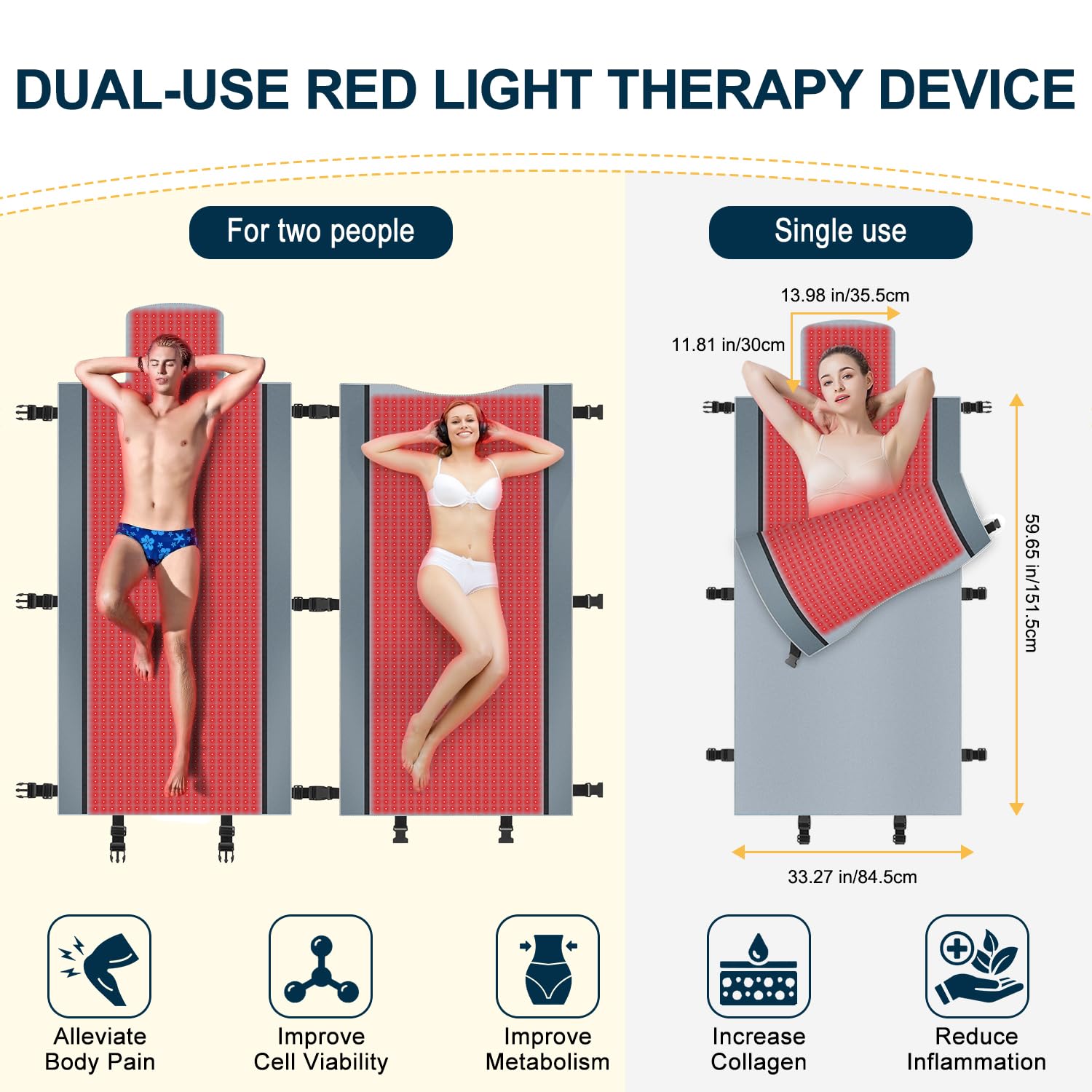 Red Light Therapy for Body - Full Body Red Light Therapy Mat, 71.0x33.31in, 2570Pcs 660nm & 850nm Kaoudt Au supplements
