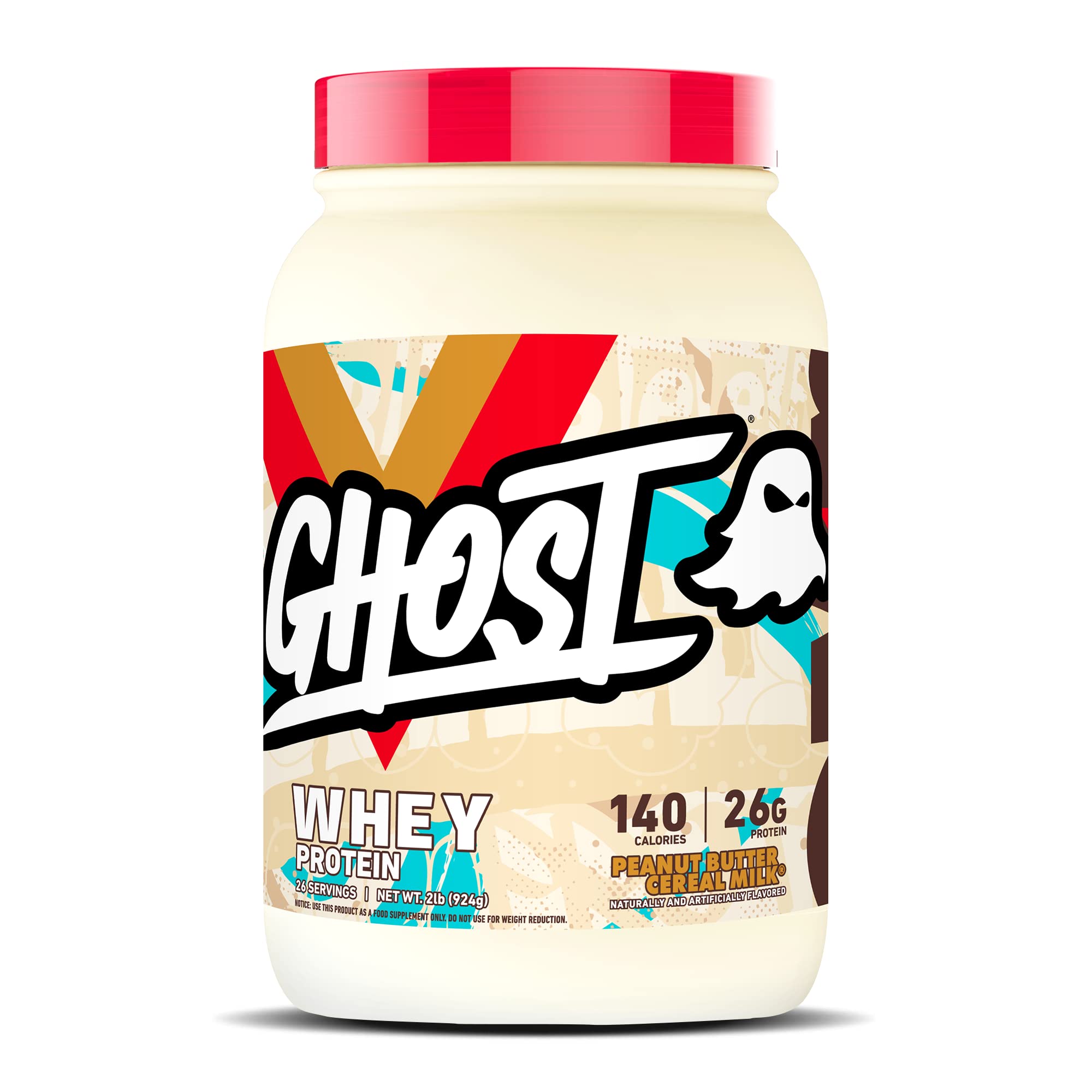 GHOST Whey Protein Powder, Peanut Butter Cereal Milk - 2LB Tub, 26G of Protein GHOST Au supplements