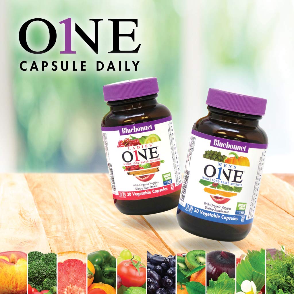 Bluebonnet Nutrition Men’s One Vegetable Capsule, Whole Food Multiple, K2, Organic, Energy, Vitality, Non-GMO, Gluten, Soy & Milk Free, Kosher, 3 Month Supply, 90 Count BlueBonnet Au supplements