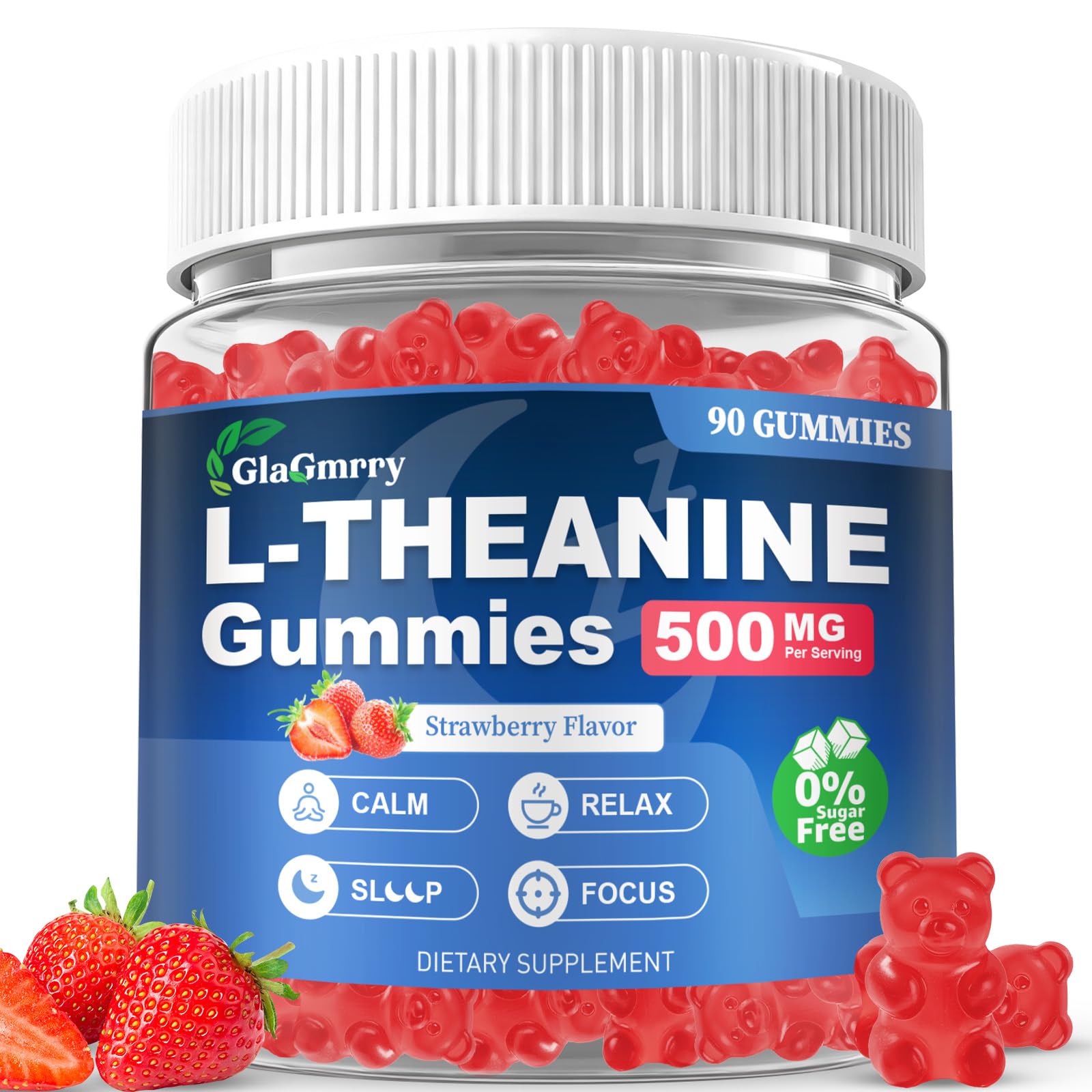 GlaGmrry 90 Count | L Theanine Gummies, L Theanine Supplement for Adults & Kids, w/Ashwagandha, Magnesium, GABA & 5-HTP, Sugar Free Liposomal Formula for Calm Relax zzZ M♡♡d & Focus, Vegan GlaGmrry Au supplements