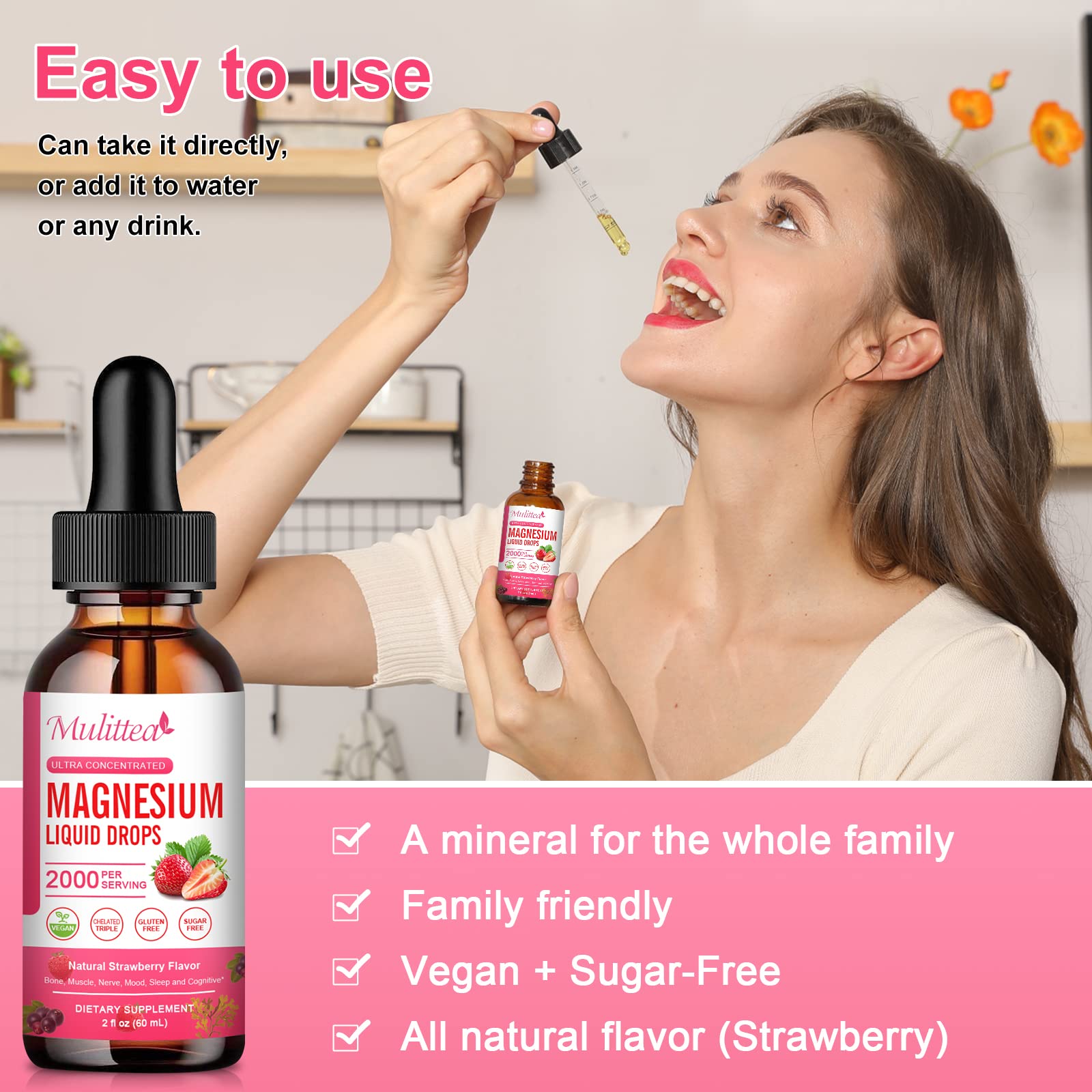 Magnesium Glycinate Liquid, High Potency Magnesium Glycinate, Citrate, Sugar Free Vegan Non-GMO Complex Supplement Promotes Nerv,Relaxation,Muscle,Sleep Support* Mulittea Au supplements