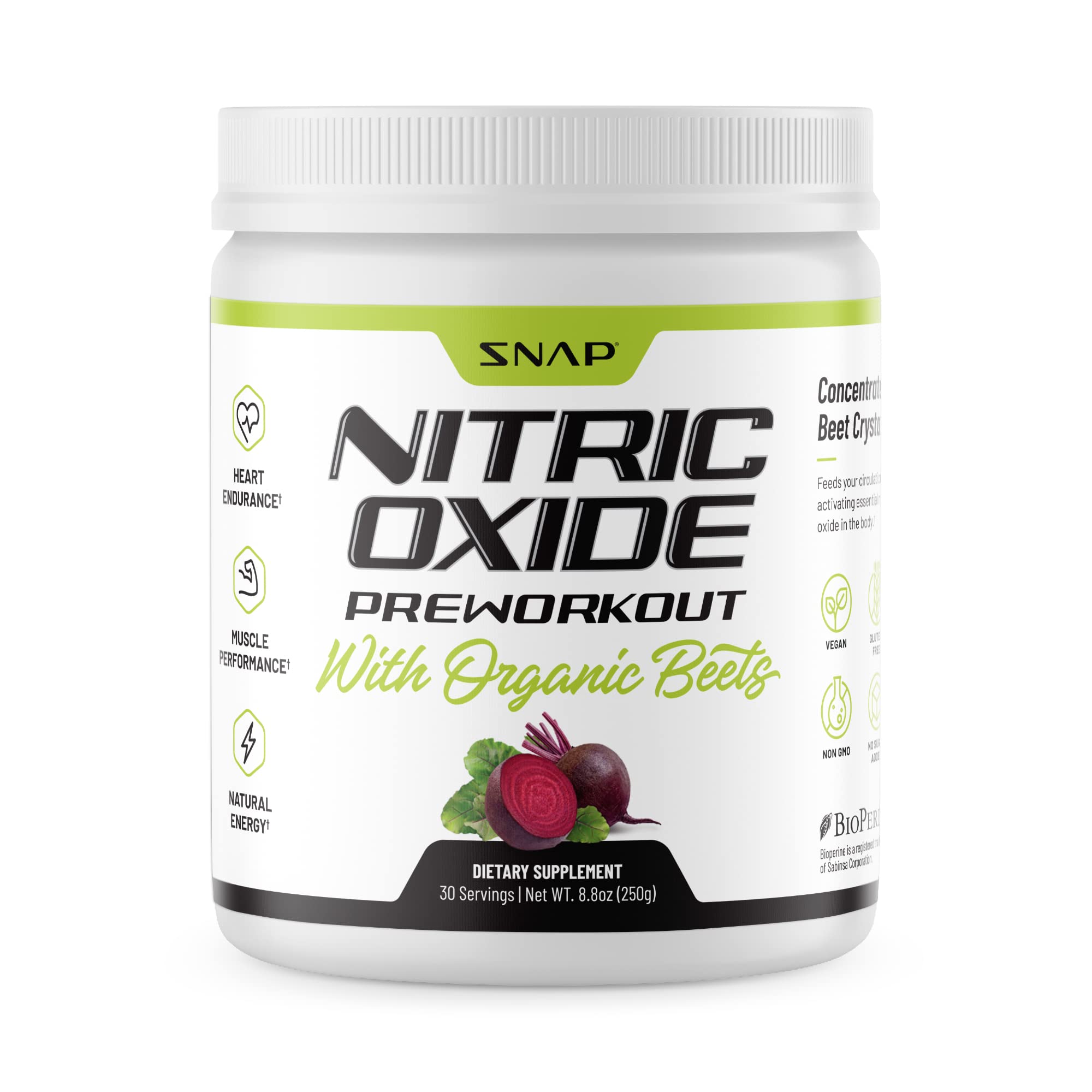 Snap Supplements Preworkout Beet Root Powder, Nitric Oxide Pre Workout with Organic Snap Supplements Au supplements