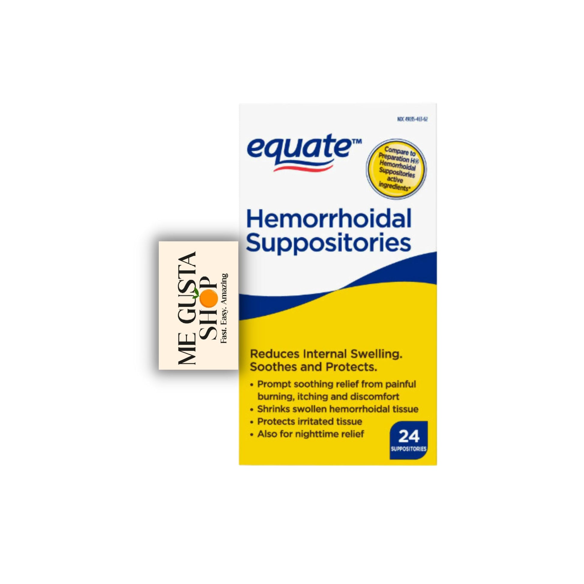 Equate Hemorrhoidal Suppositories 24 Ct Pack of 01 24 Total + me Gusta Sticker ME GUSTA SHOP Au supplements
