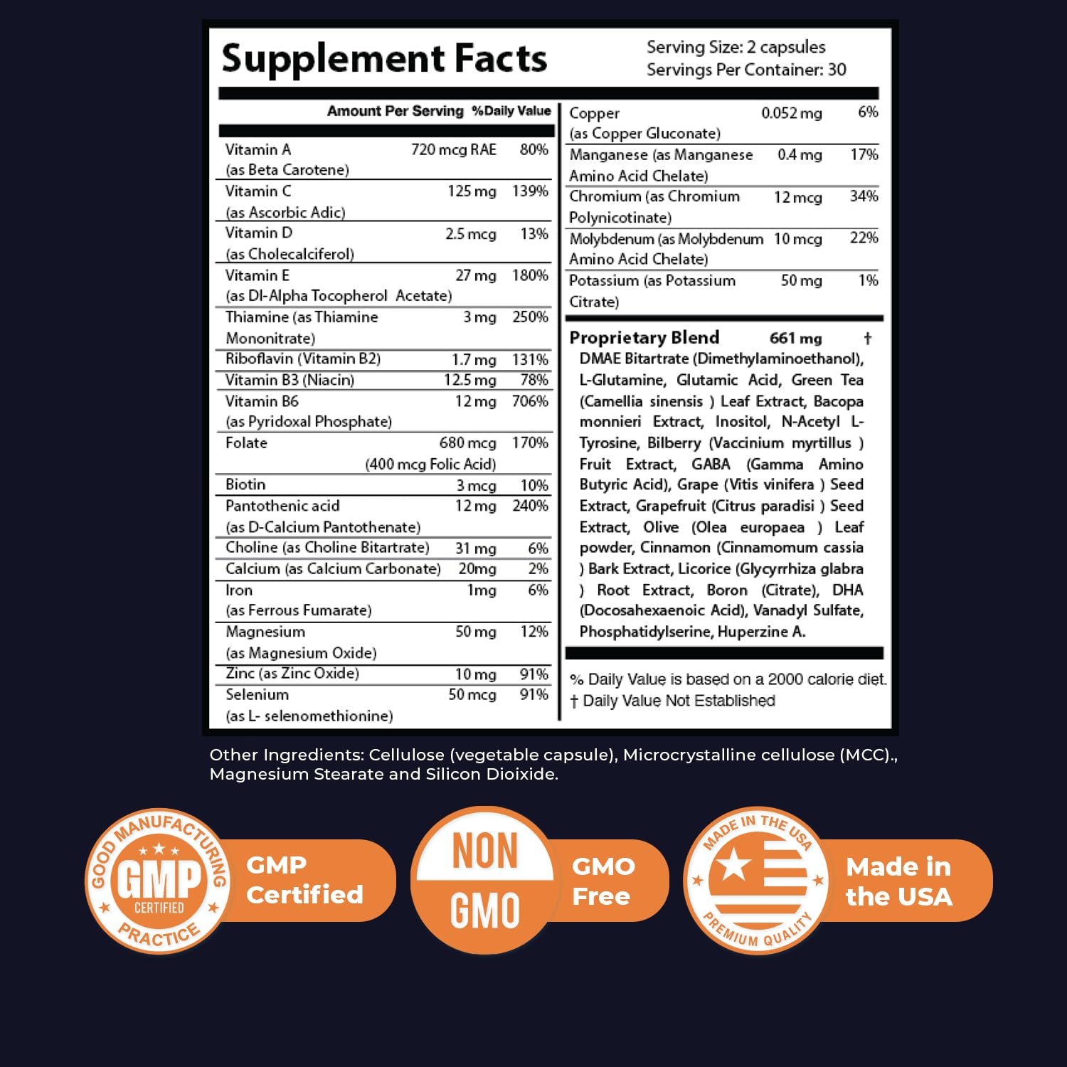 Nature’s NutriWave Memory Lift Capsules – Natural Daily Supplement with Vitamins A, C, D, E, B-Complex, Biotin & Choline – Made in USA, GMP-Certified, Non-GMO, Vegetarian – 60 Caps, 1 Month Supply Nature’s NutriWave Au supplements