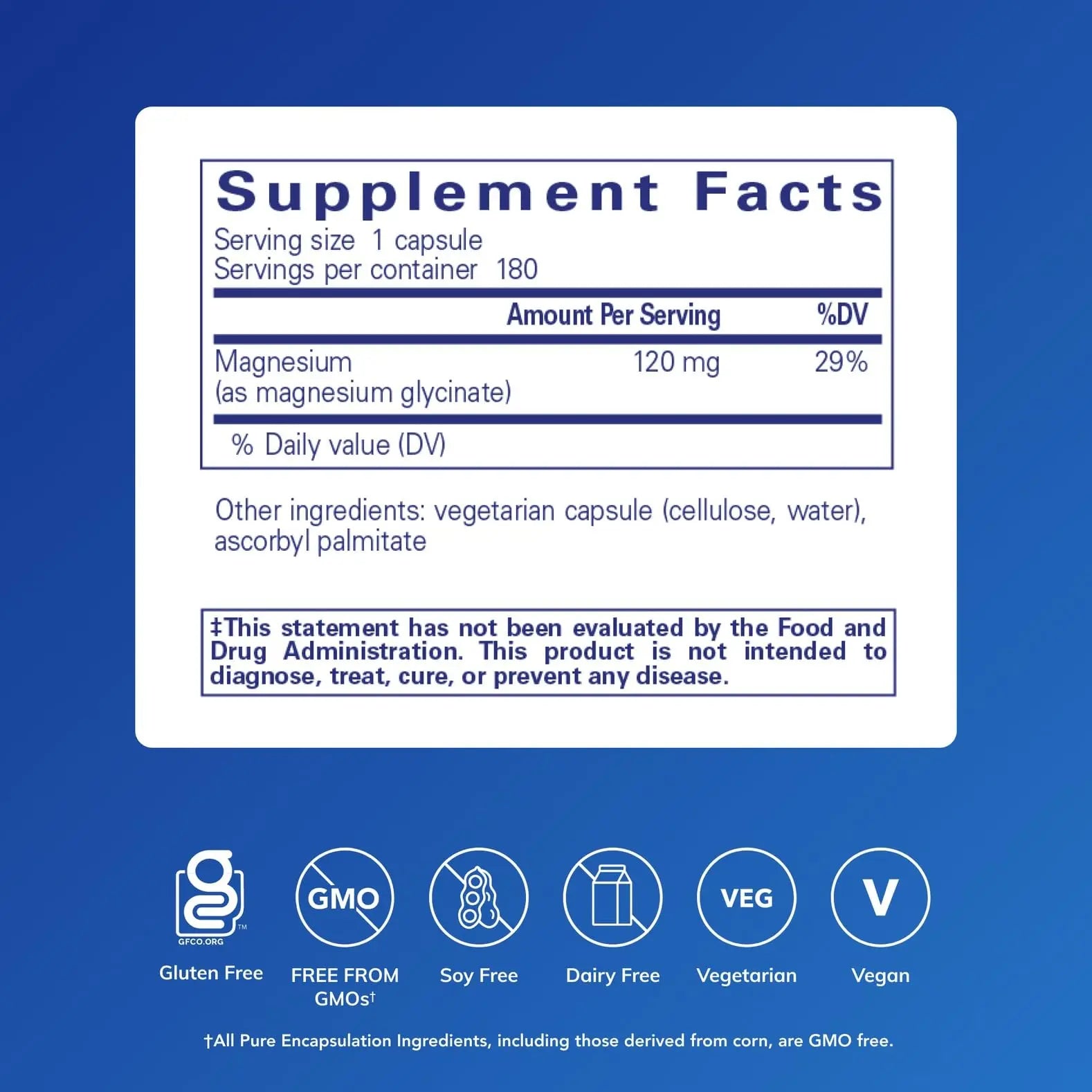 Pure Encapsulations Magnesium (Glycinate) - Supplement to Support Stress Relief, Sleep, Heart Health, Nerves, Muscles, and Metabolism* - with Magnesium Glycinate - 180 Capsules Pure Encapsulations Au supplements