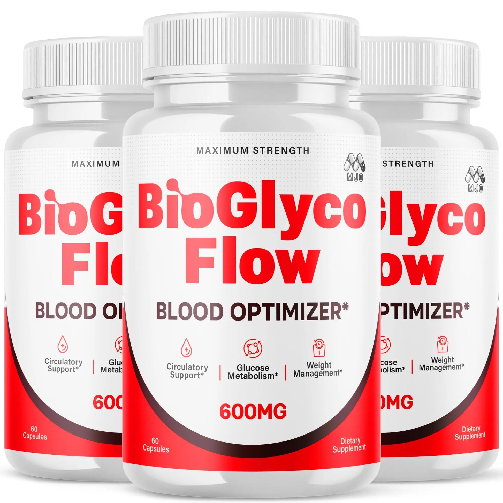(3 Pack) BioGlyco Flow Blood Optimizer Capsules, Official BioGlyco Flow Pills with All Natural Ingredients, Advanced Health and Wellness Supplement with Maximum Strength Multivitamins (180 Capsules) MJO Au supplements