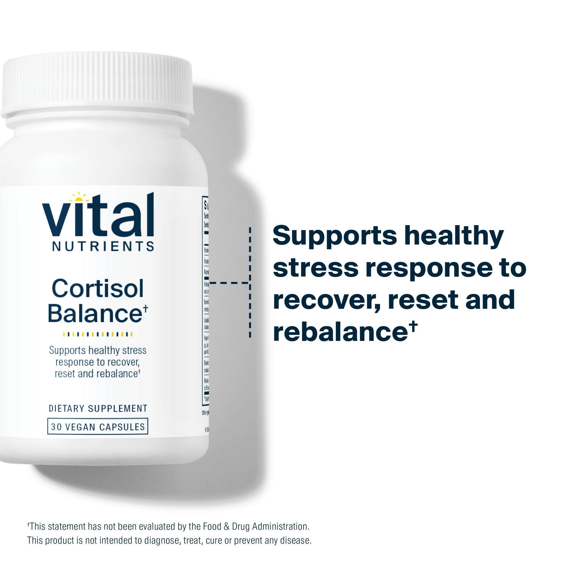 Vital Nutrients Cortisol Balance - Vegan Stress Relief Supplement - Cortisol Manager Supports Energy & Stress Levels - Ashwagandha & Magnesium for Relaxation - Gluten, Dairy, Soy Free - 30 Capsules Vital Nutrients Au supplements
