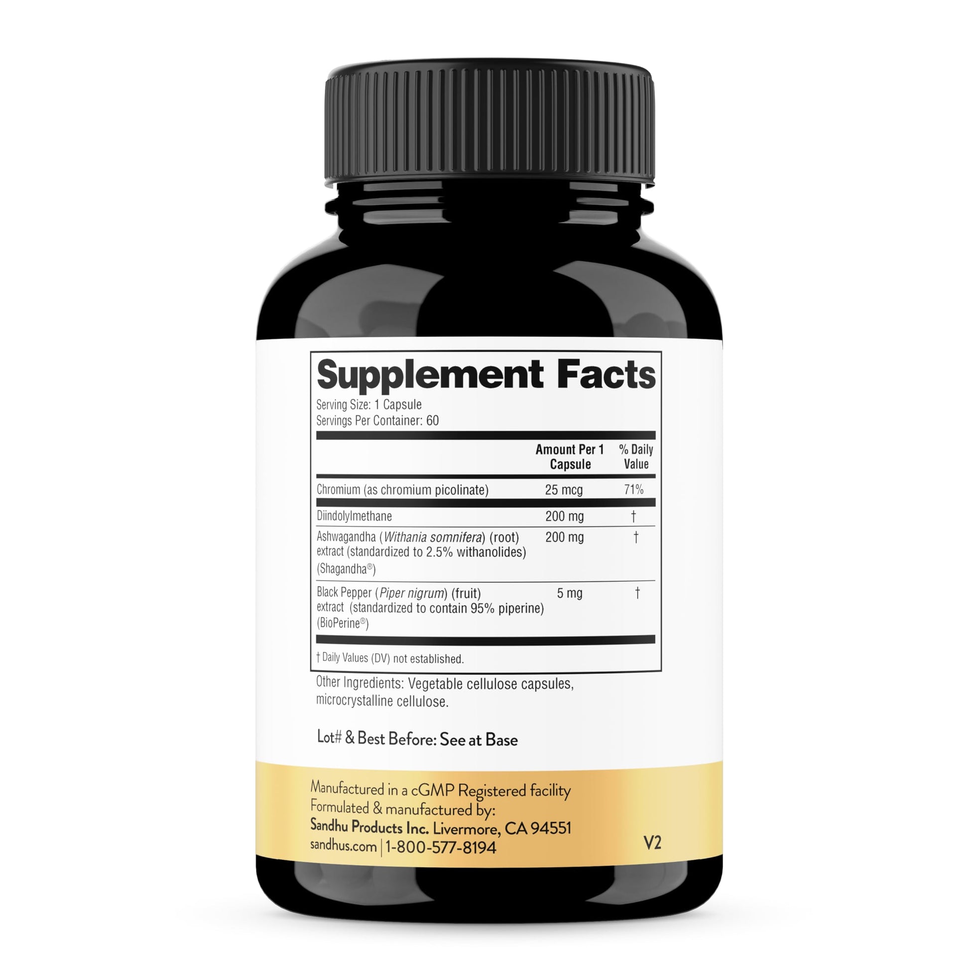 Sandhu's DIM Supplement 200 mg -60 Capsules - Diindolymethane with Ashwagandha & Bioperine Hormone Balance for Women & Men, Hormonal Acne Supplements Sandhu's Au supplements