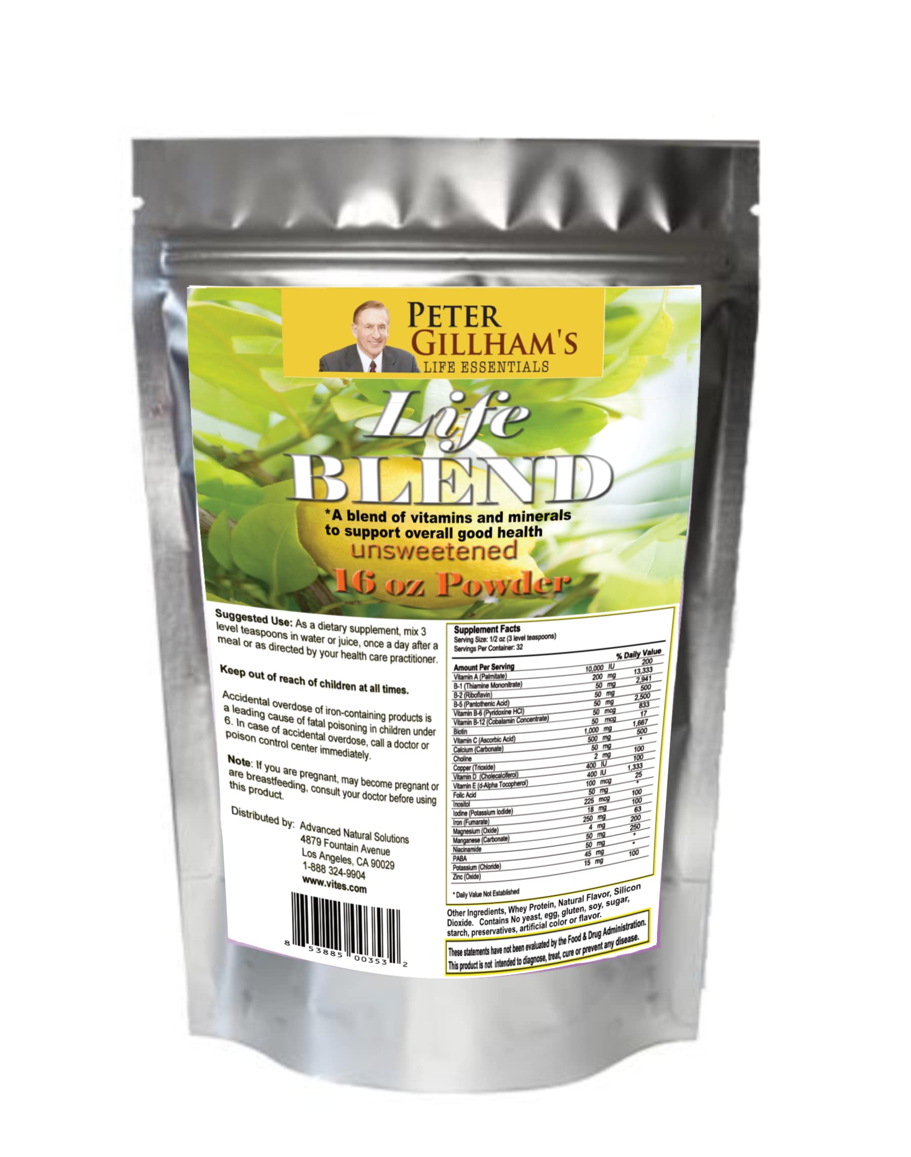 Peter's Choice Life Blend, 16oz, Multivitamin & Mineral Powder, Unsweetened, 32 Servings per Container. Made in The USA Peter's Choice Au supplements
