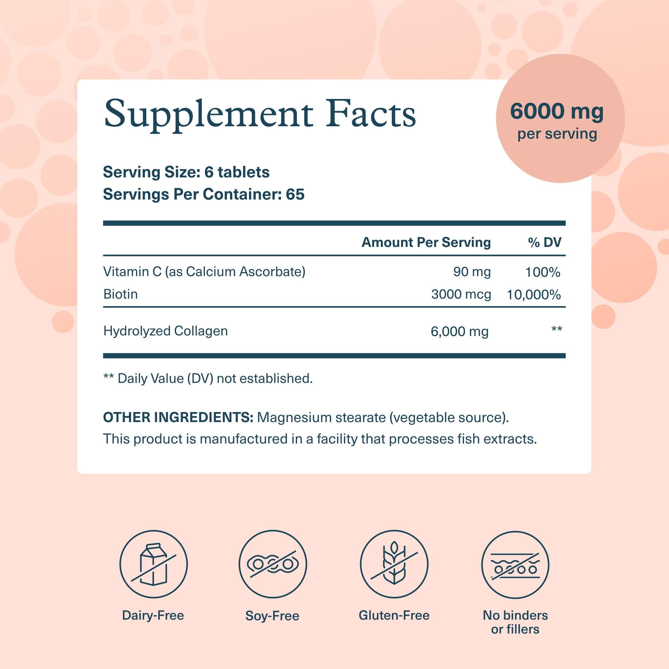 Youtheory Collagen + Biotin - Advanced Collagen Supplement - with Hydrolyzed Peptides, Vitamin C & Vitamin B - Supports Hair Growth, Nail Health & Skin - 390 Tablets Youtheory Au supplements