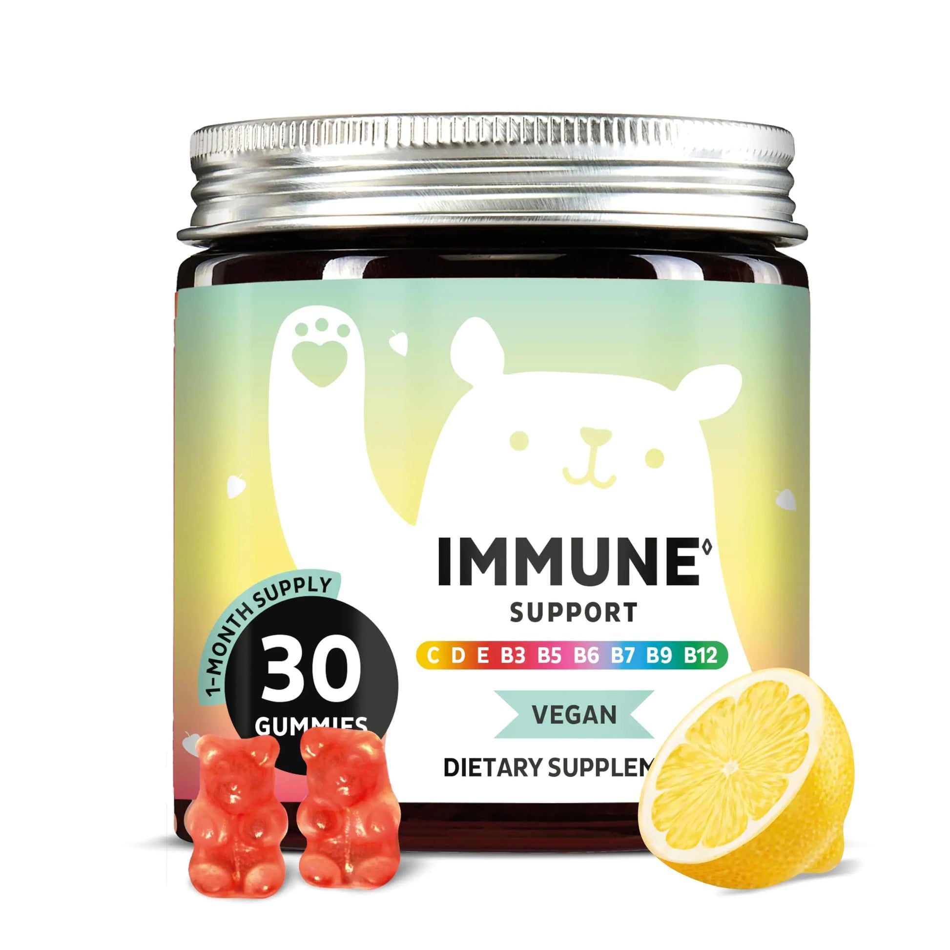 Bears with Benefits Immune Support Gummies – Vitamin C, D, B6 & B12 – Daily Immune Boost – Vegan, Naturally Flavored (30 Gummies) Bears with Benefits Au supplements