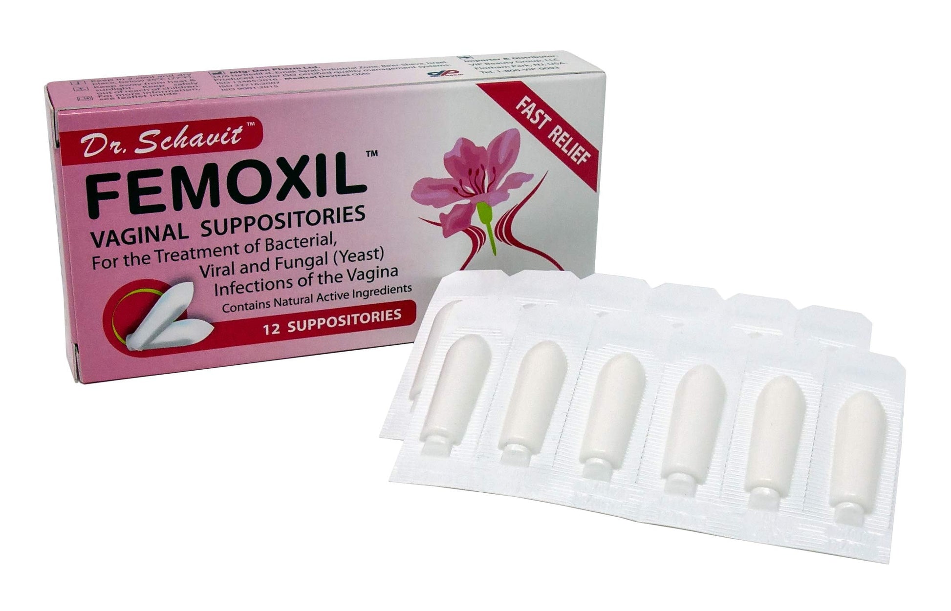 DR. SCHAVIT FEMOXIL Vaginal Suppositories - Natural Plant-Based Formula for The Treatment of Bacterial DR. SCHAVIT Au supplements