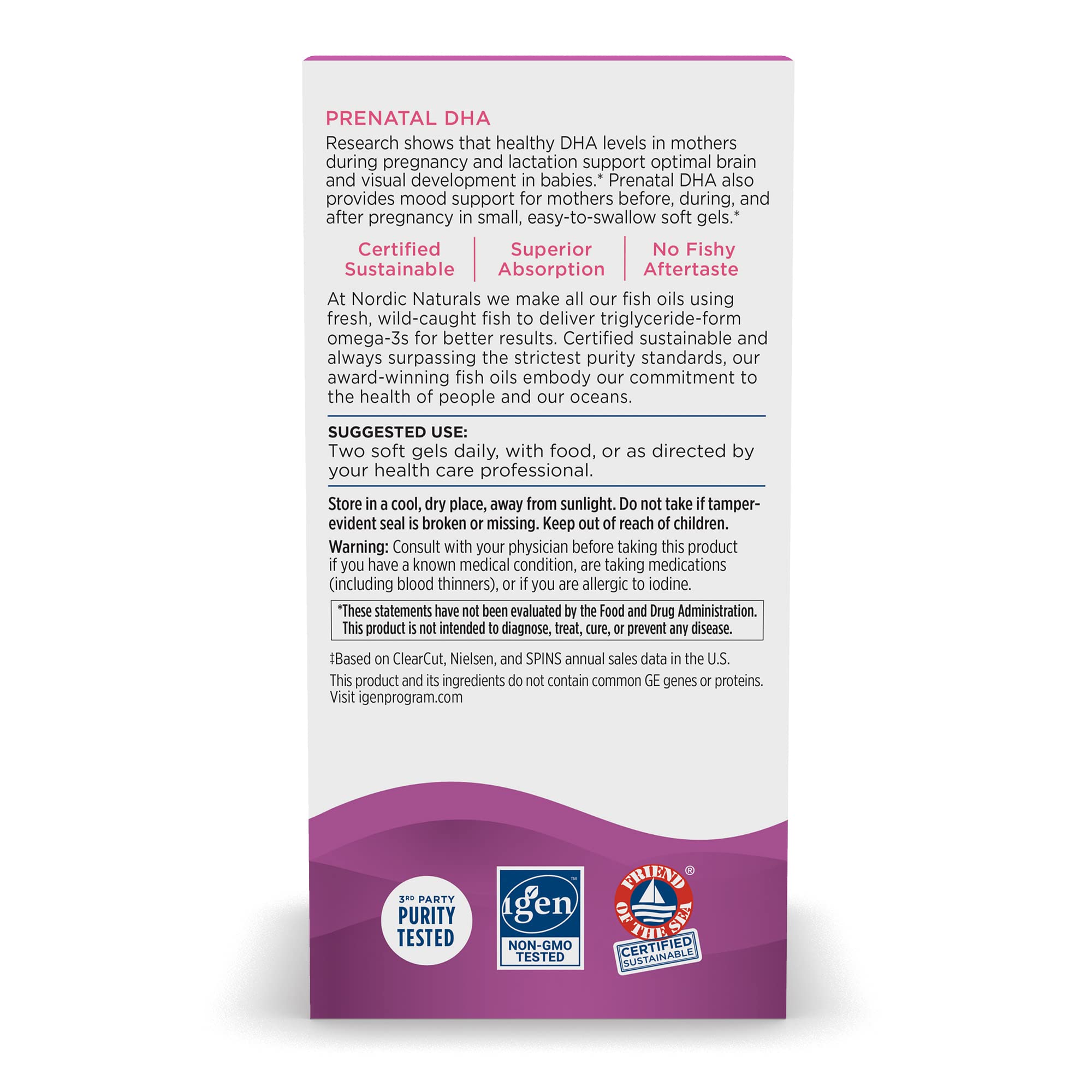 Nordic Naturals Prenatal DHA, Unflavored - 830 mg Omega-3 + 400 IU Vitamin D3-180 Soft Gels - Supports Brain Development in Babies During Pregnancy & Lactation - Non-GMO - 90 Servings Nordic Naturals Au supplements