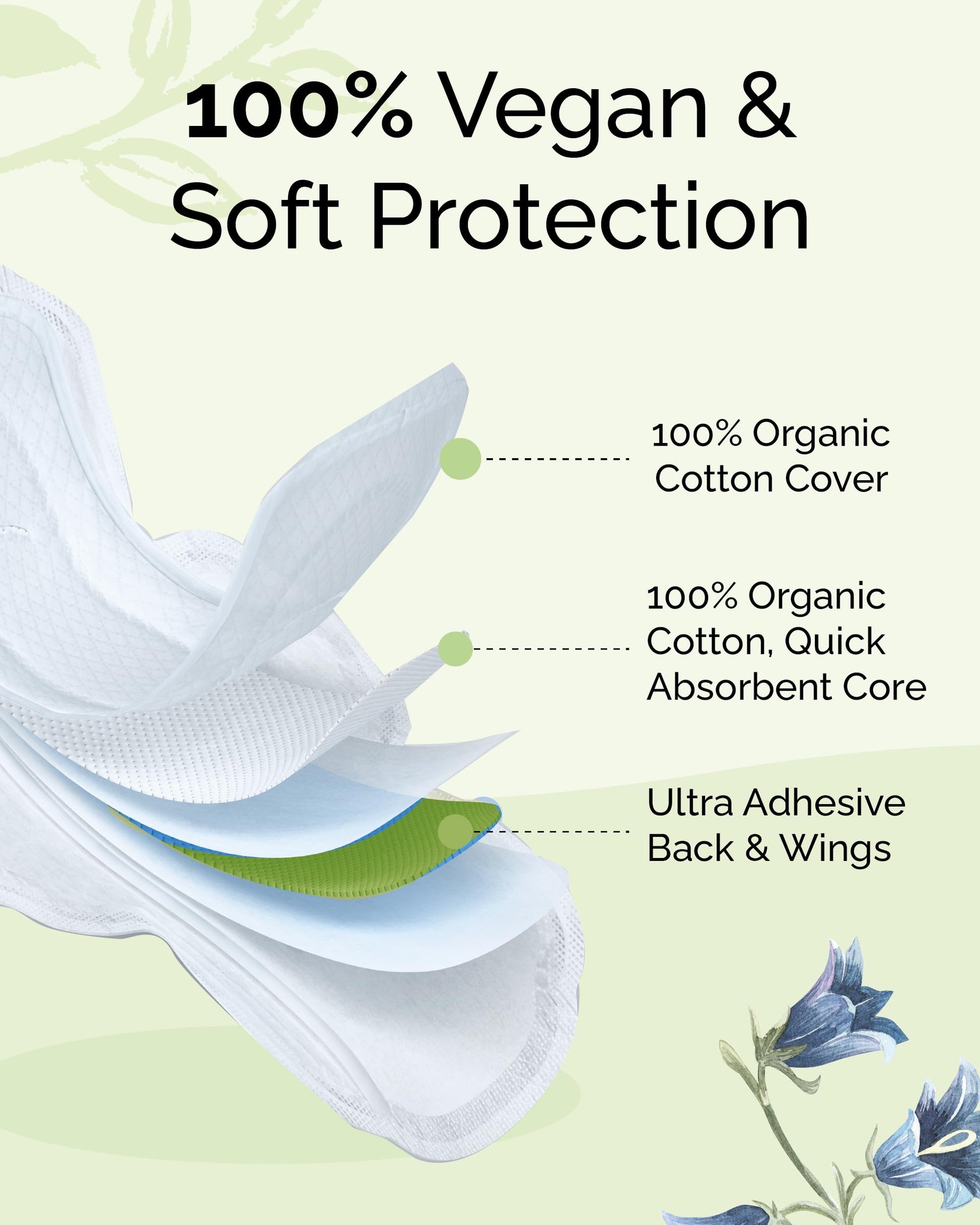 LABON Premium Vegan Organic Sanitary Pads (Regular, 25cm, 32 Counts) - 100% Organic Cotton Cover OCBON Au supplements