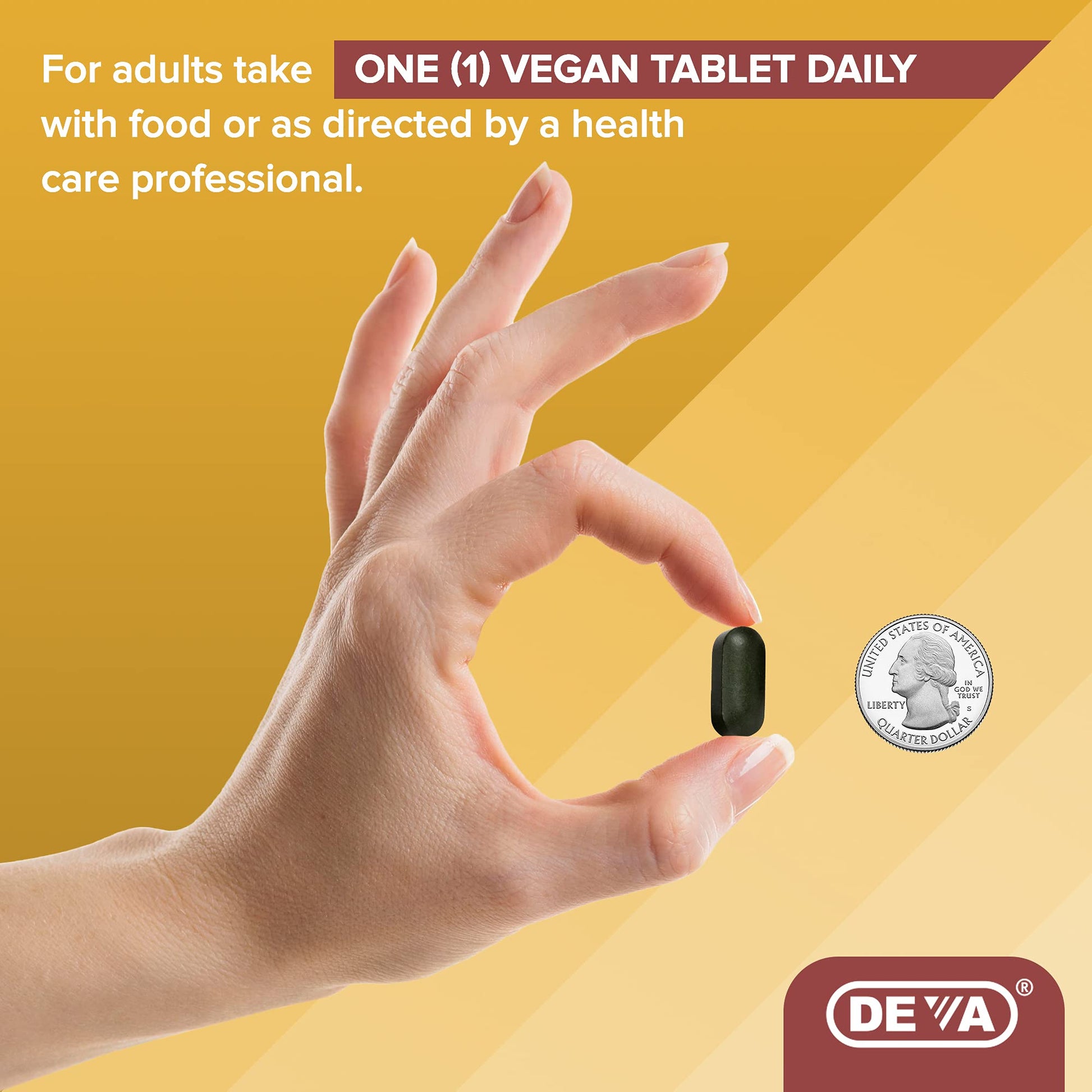 DEVA Vegan Multivitamin & Mineral Supplement with Iron 2-Pack, Spirulina, Chlorella, Ashwagandha, Broccoli & More, 90 Coated Tablets Each DEVA Au supplements