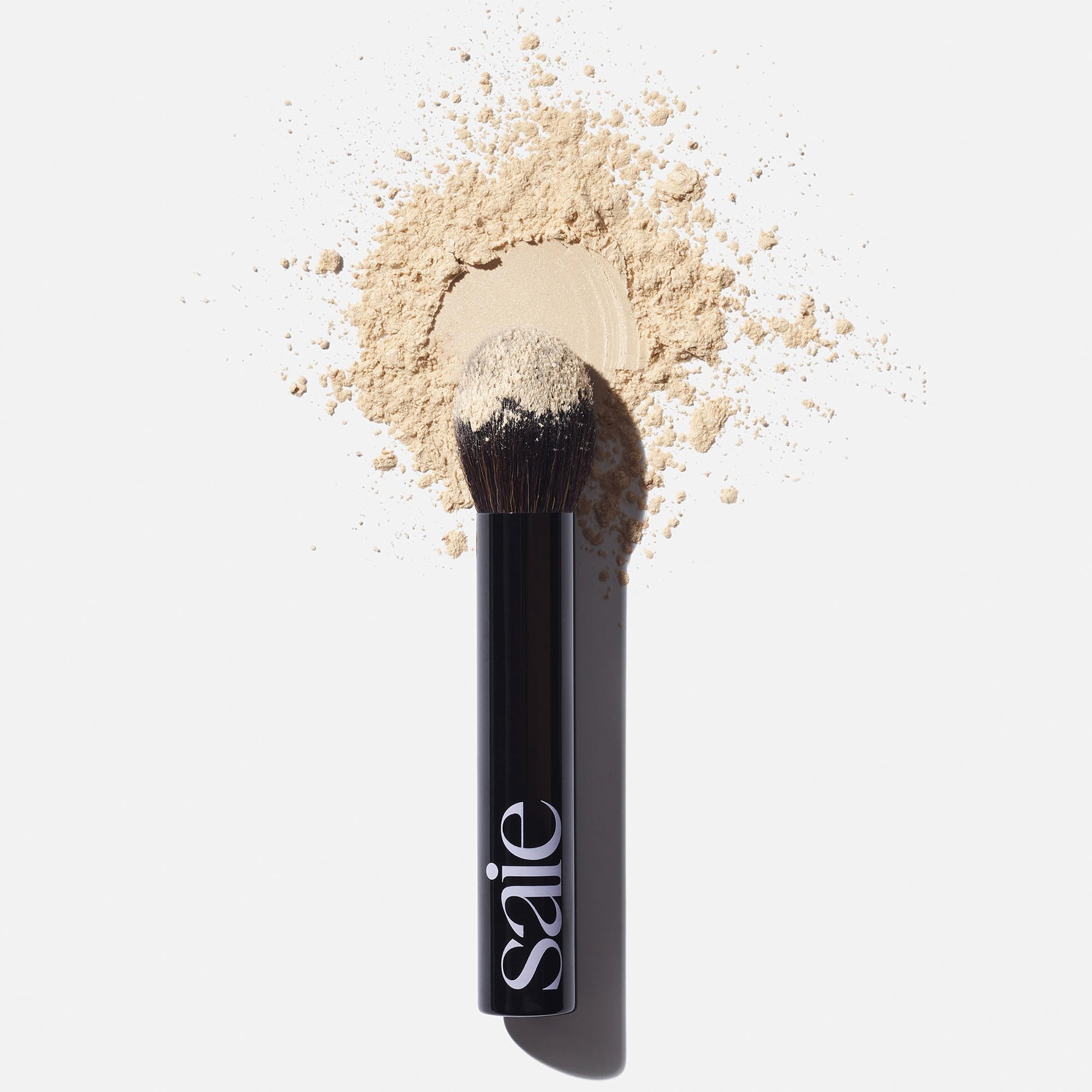 Saie Face Powder Duo, Medium - The Fluffy Brush, Soft, Multi-Use Targeted Powder Brush With Tapered Tip & Airset Radiant Loose Setting Powder, Translucent Medium (0.14 oz) - Vegan, Cruelty-Fee Saie Au supplements