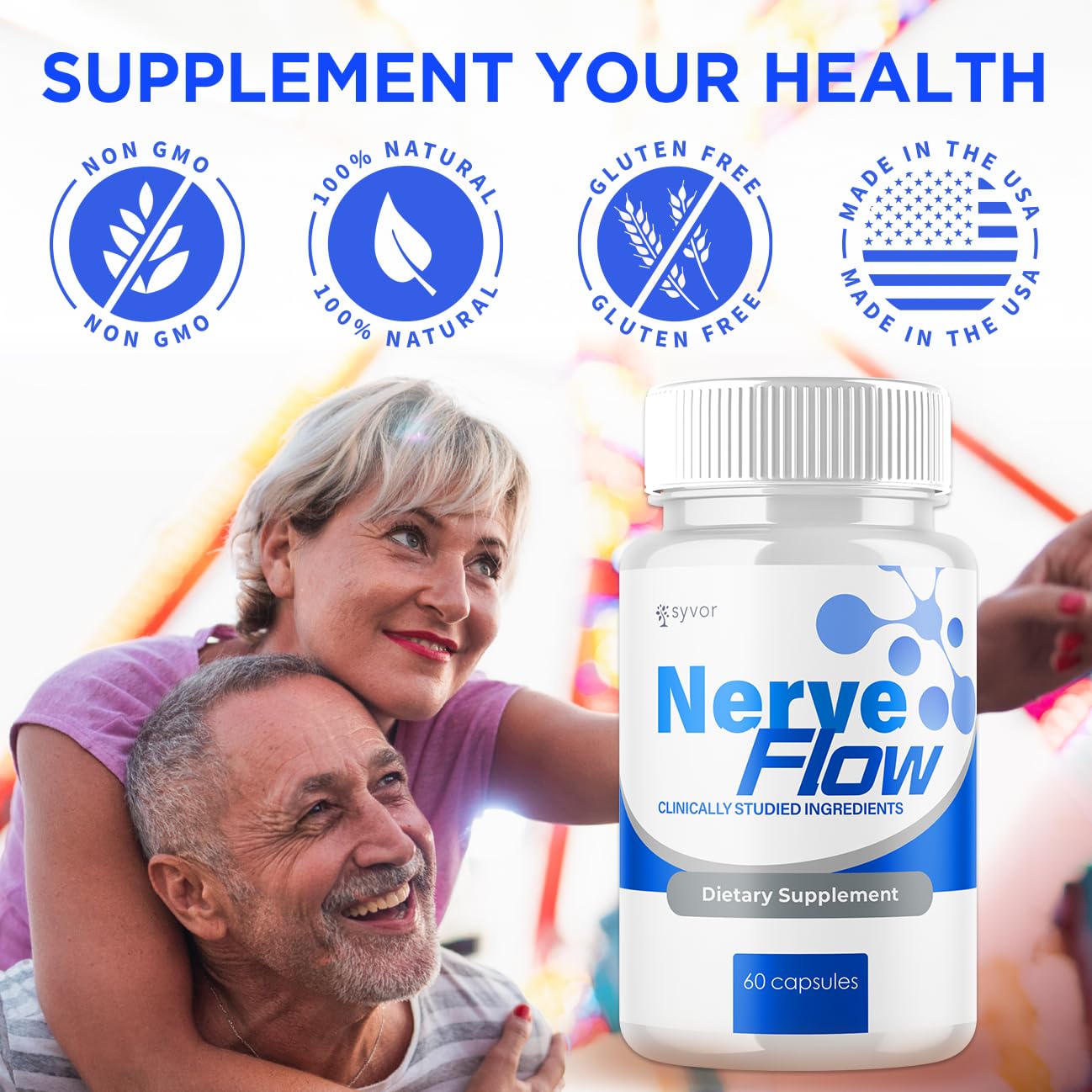 (3 Pack) Nerve Flow Capsules, Official Nerve Flow Pills Made with All Natural Ingredients, Maximum Strength NerveFlow Sciatic Support Supplement with Advanced Vitamins for Women & Men (180 Capsules) Syvor Au supplements
