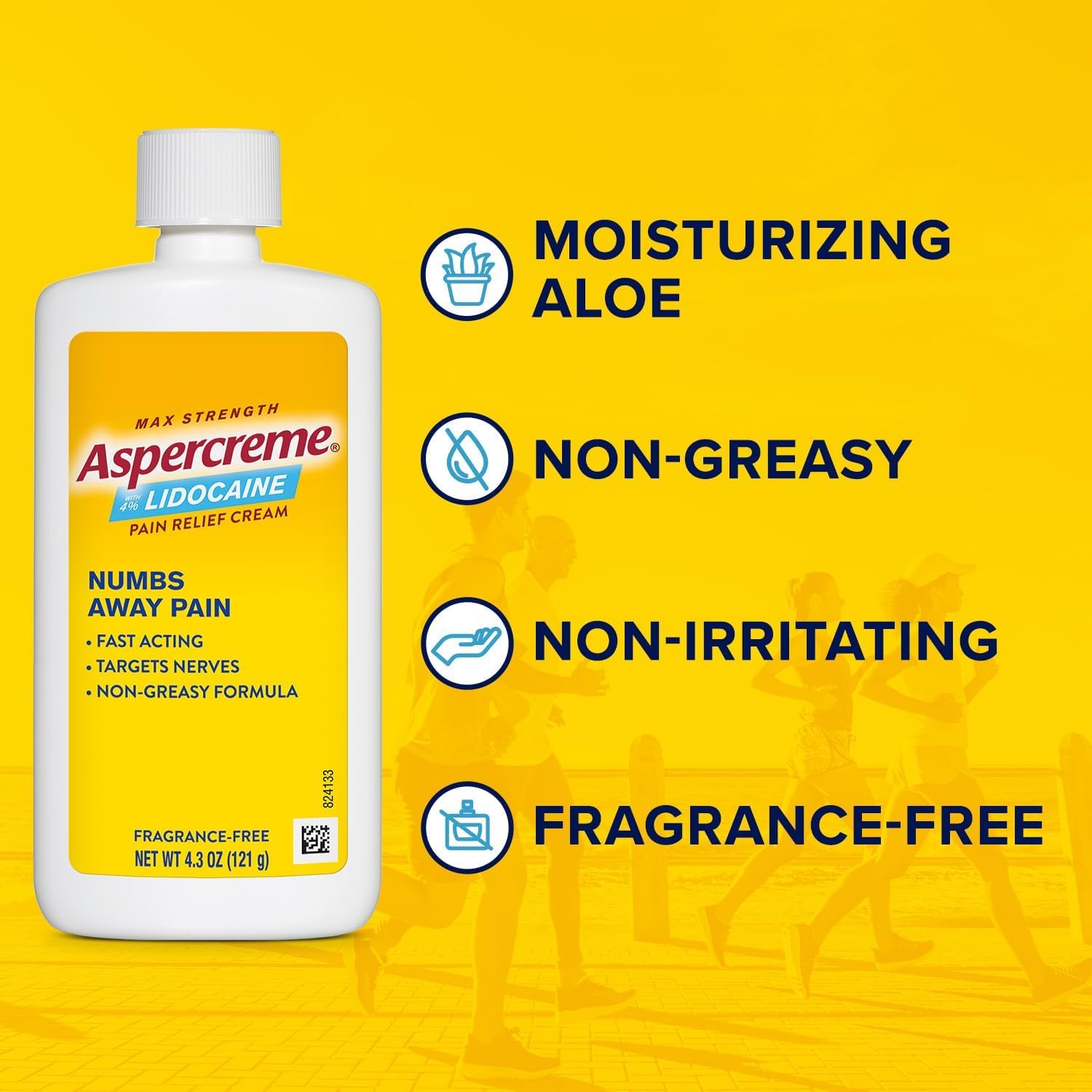 Aspercreme with Lidocaine Maximum Strength Pain Relief Cream, 4.3 Oz (Pack of 2) Aspercreme Au supplements
