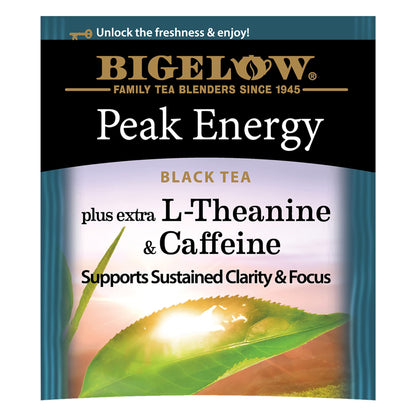 Bigelow Tea Peak Energy plus extra L-Theanine & Caffeine, 18 Count (Pack of 6), 108 Total Tea Bags Bigelow TeaAu supplements