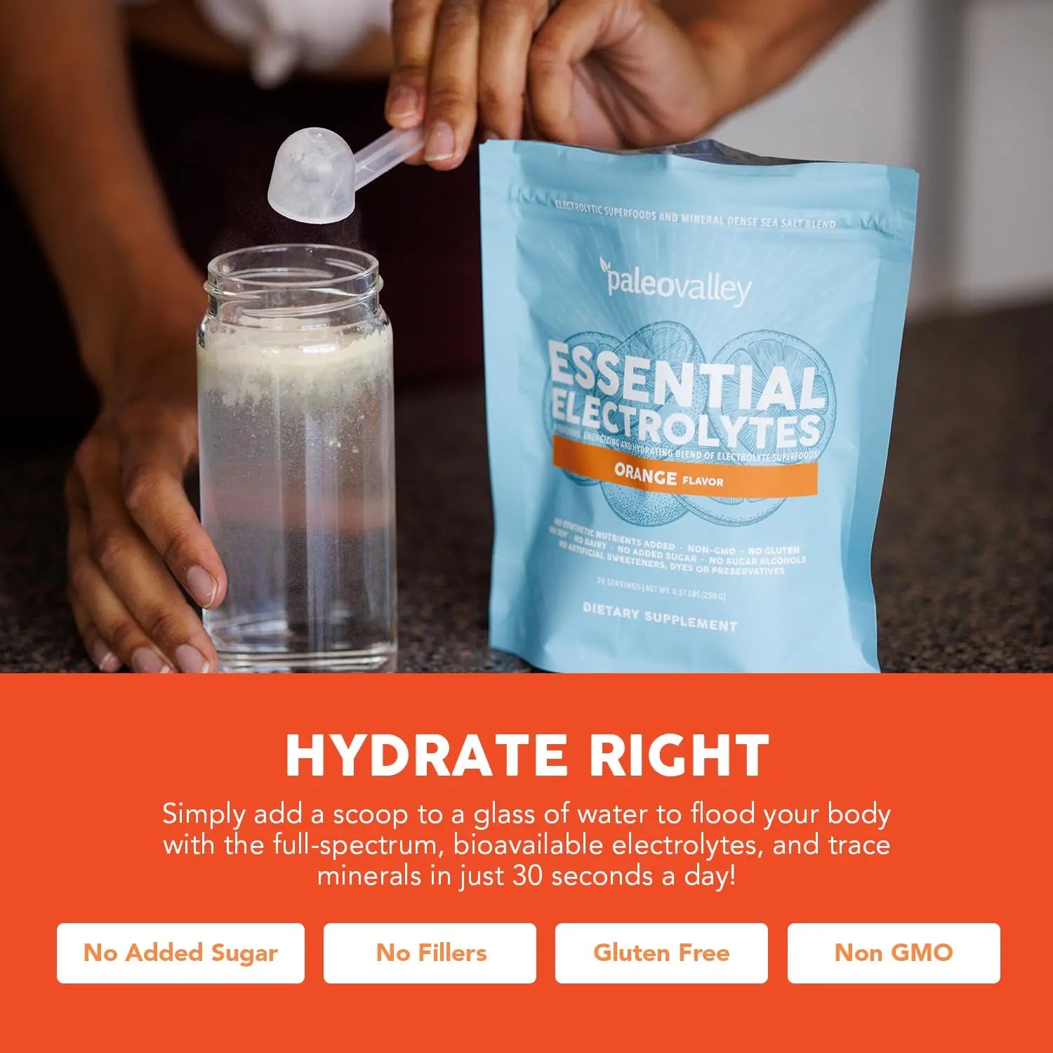 Paleovalley Essential Electrolytes Powder - Full Spectrum Orange Electrolyte Powder for Hydration, Energy and Muscle Recovery - No Sugar Added - 30 Servings Paleovalley Au supplements