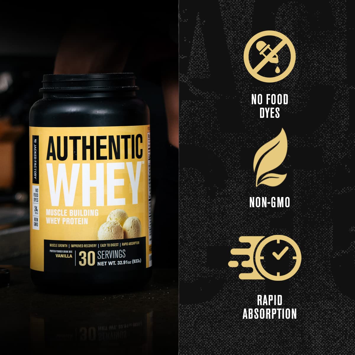 Jacked Factory Authentic Whey Muscle Building Whey Protein Powder - Low Carb Jacked Factory Au supplements