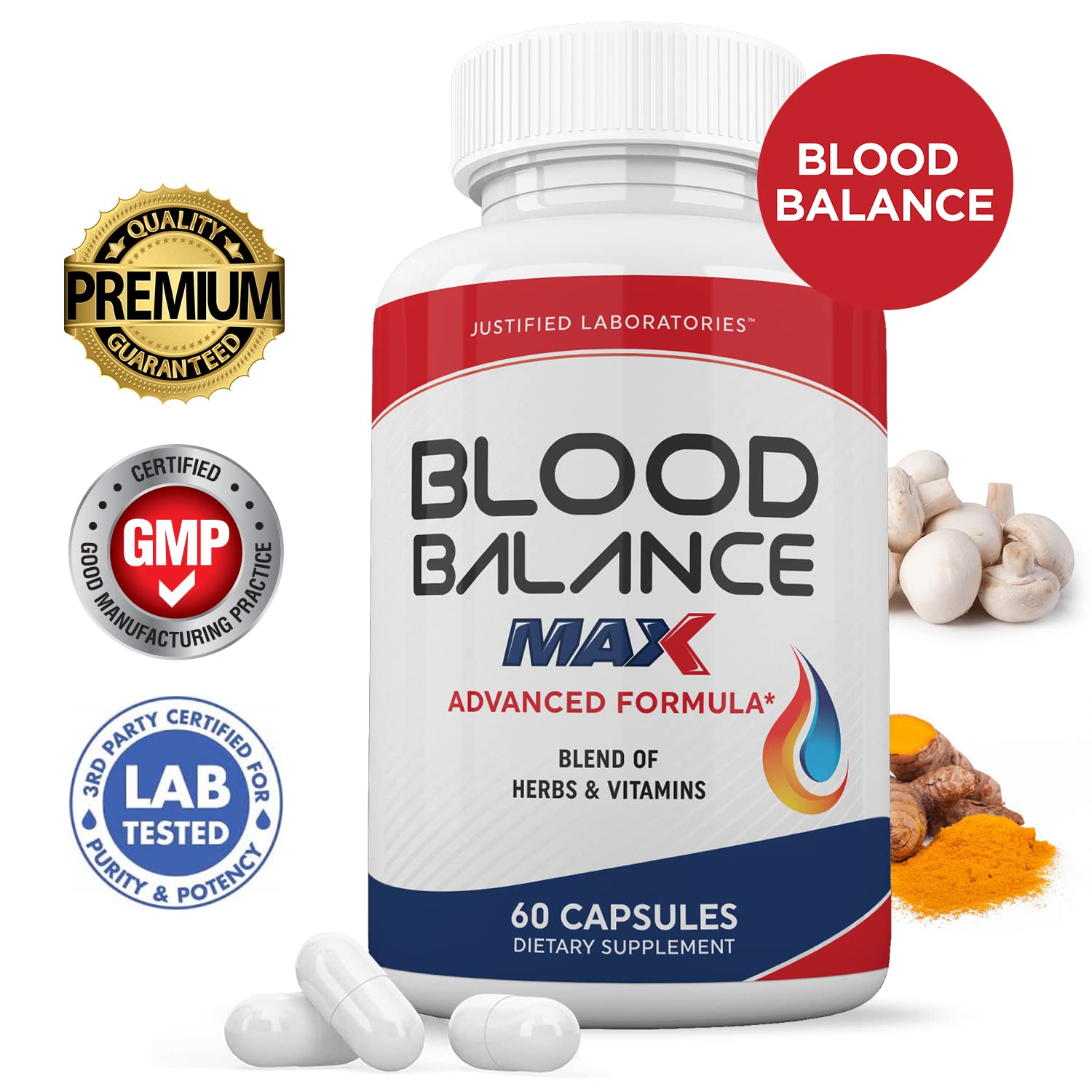 Justified Laboratories (3 Pack) Blood Balance Max 1295MG Supplement Pills 180 Capsules Justified Laboratories Au supplements