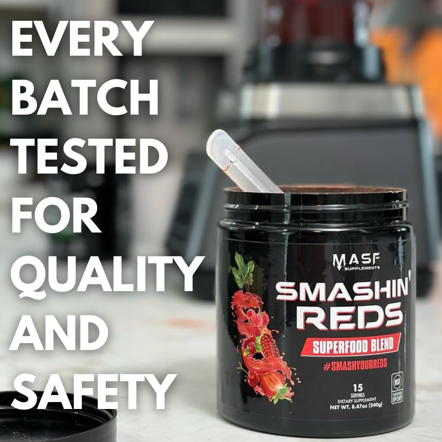 MASF Smashin' Reds Organic Superfood Supplements - 15 Servings - NSF Sport, Super Reds for Digestive Health, Energy, Endurance, Beet Root, Maca, Turmeric, Ginger, Acai, Nitric Oxide Production MASF Au supplements