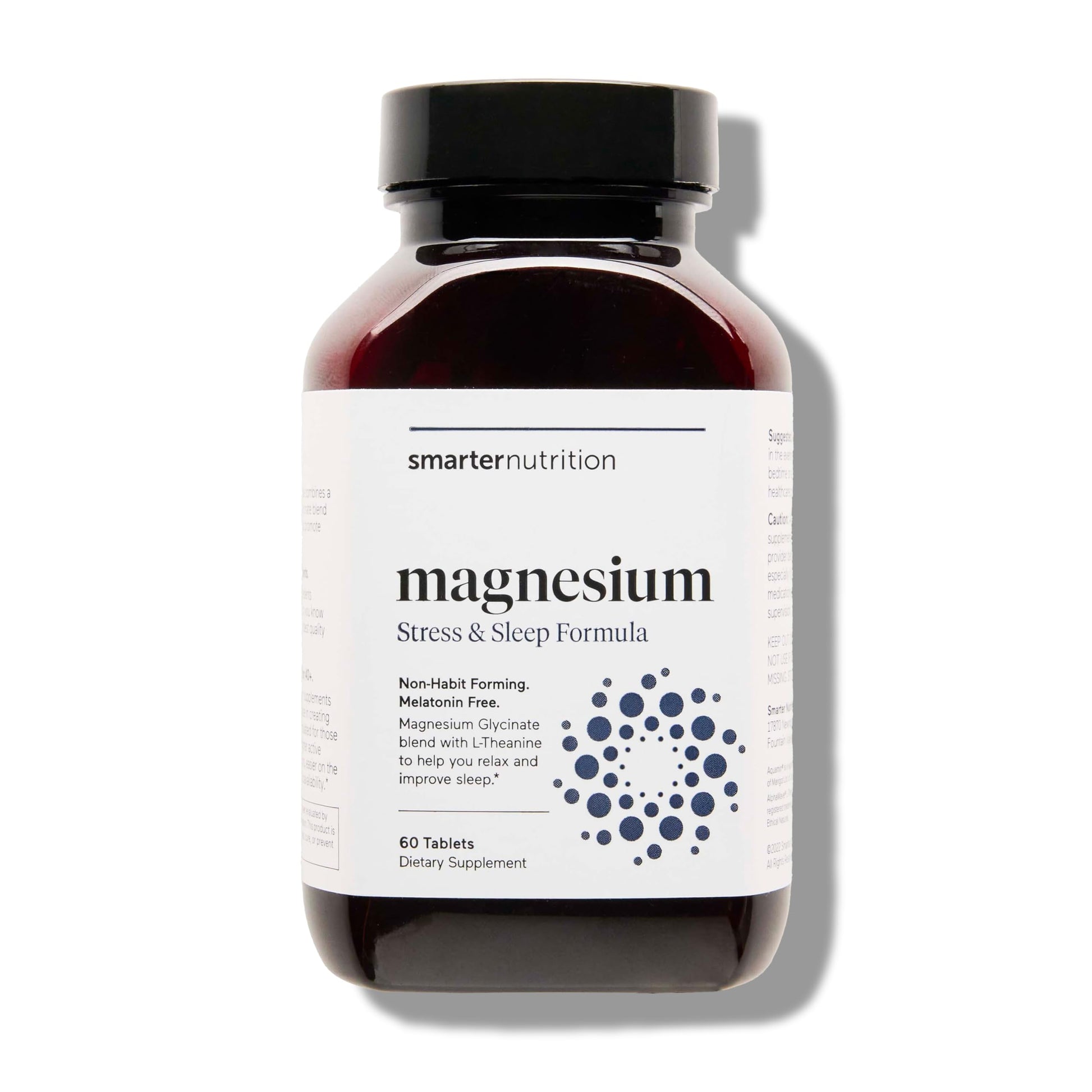 Smarter Nutrition Magnesium Complex - Chelated Magnesium Glycinate with Citrate, Malate and L-Theanine for Sleep, Muscle Relaxation and Stress Support - Non-GMO - 60 Tablets[30DaySupply] SMARTERNUTRITION Au supplements