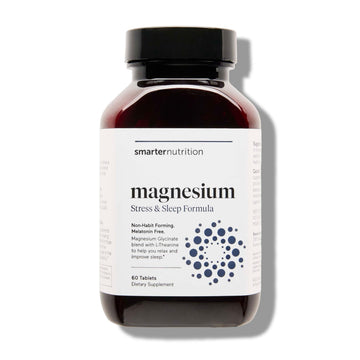 Smarter Nutrition Magnesium Complex - Chelated Magnesium Glycinate with Citrate, Malate and L-Theanine for Sleep, Muscle Relaxation and Stress Support - Non-GMO - 60 Tablets[30DaySupply] SMARTERNUTRITION Au supplements