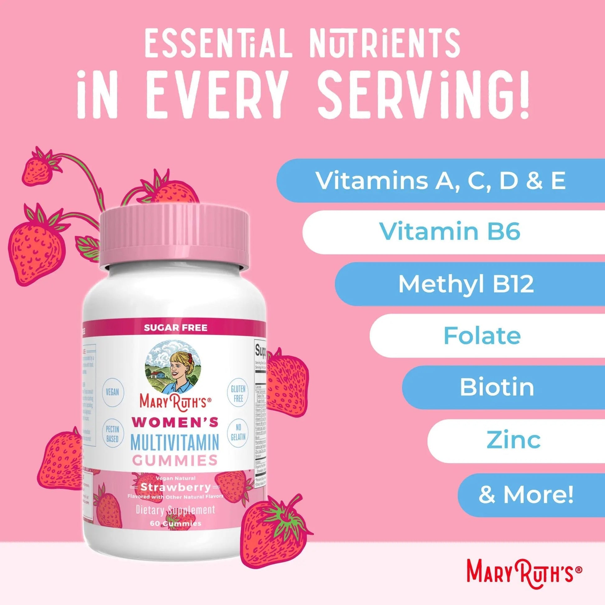 MaryRuth's Multivitamin Gummies for Women (Strawberry) & Liquid Nighttime Multimineral (Coconut, 32oz) | Clean Label Project Verified MARYRUTH'S Au supplements