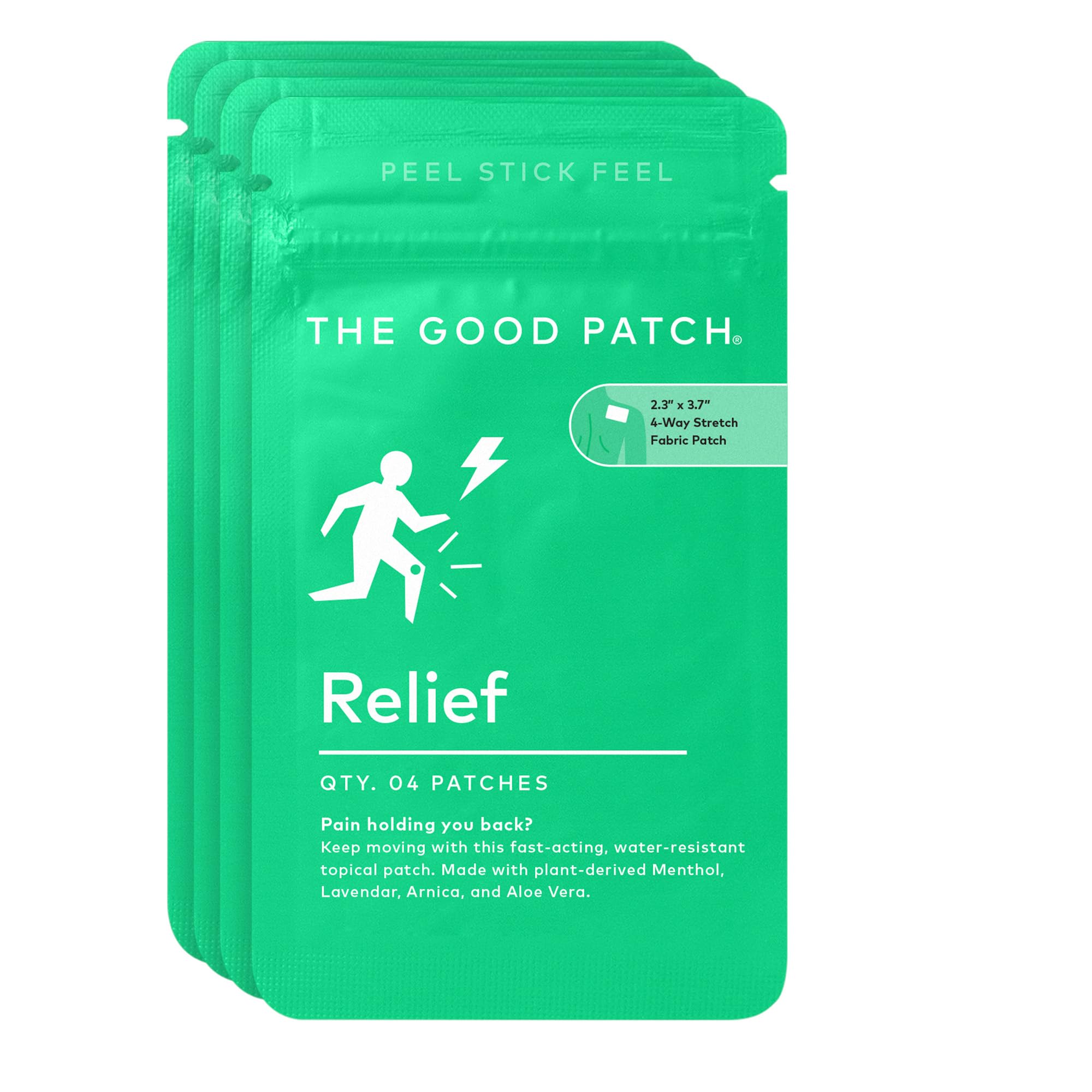 The Good Patch Muscle Pain Relief Patches, Natural Patch with Menthol, Lavender, Arnica and Aloe Vera, Sustained Release, Plant Powered Wearable Wellness, For Back, Neck, Arms, Legs (16 Total Patches) The Good Patch Au supplements