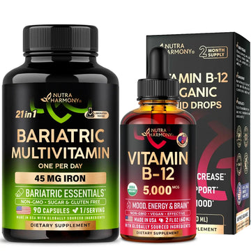 Bariatric Multivitamin Capsules & Organic Vitamin B12 Drops NUTRAHARMONY Au supplements