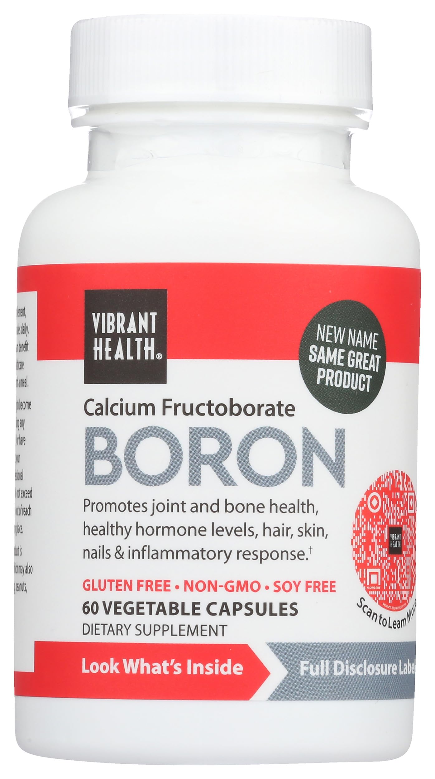 Vibrant Health - Super Natural Boron, Support for Healthy Joints, Hormone Levels, and Connective Tissue with Calcium Fructoborate and Broccoli Powder, Gluten Free, Vegetarian, Non-GMO, 60 Count Vibrant Health Au supplements