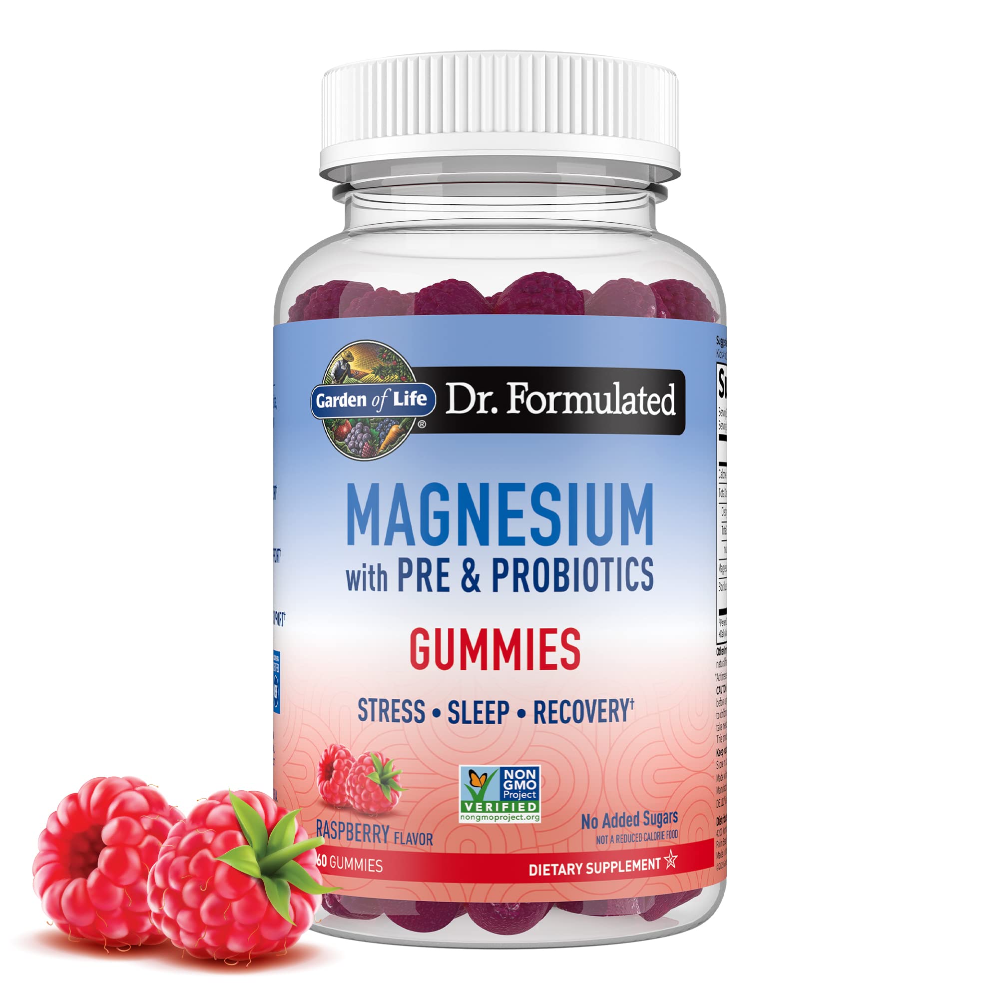 Garden of Life Magnesium Citrate Supplement Gummies with Prebiotics & Probiotics for Stress, Sleep & Recovery - Vegan, Gluten Free, Kosher, Non-GMO, No Added Sugars, Raspberry Flavor, 60 Count Garden of Life Au supplements