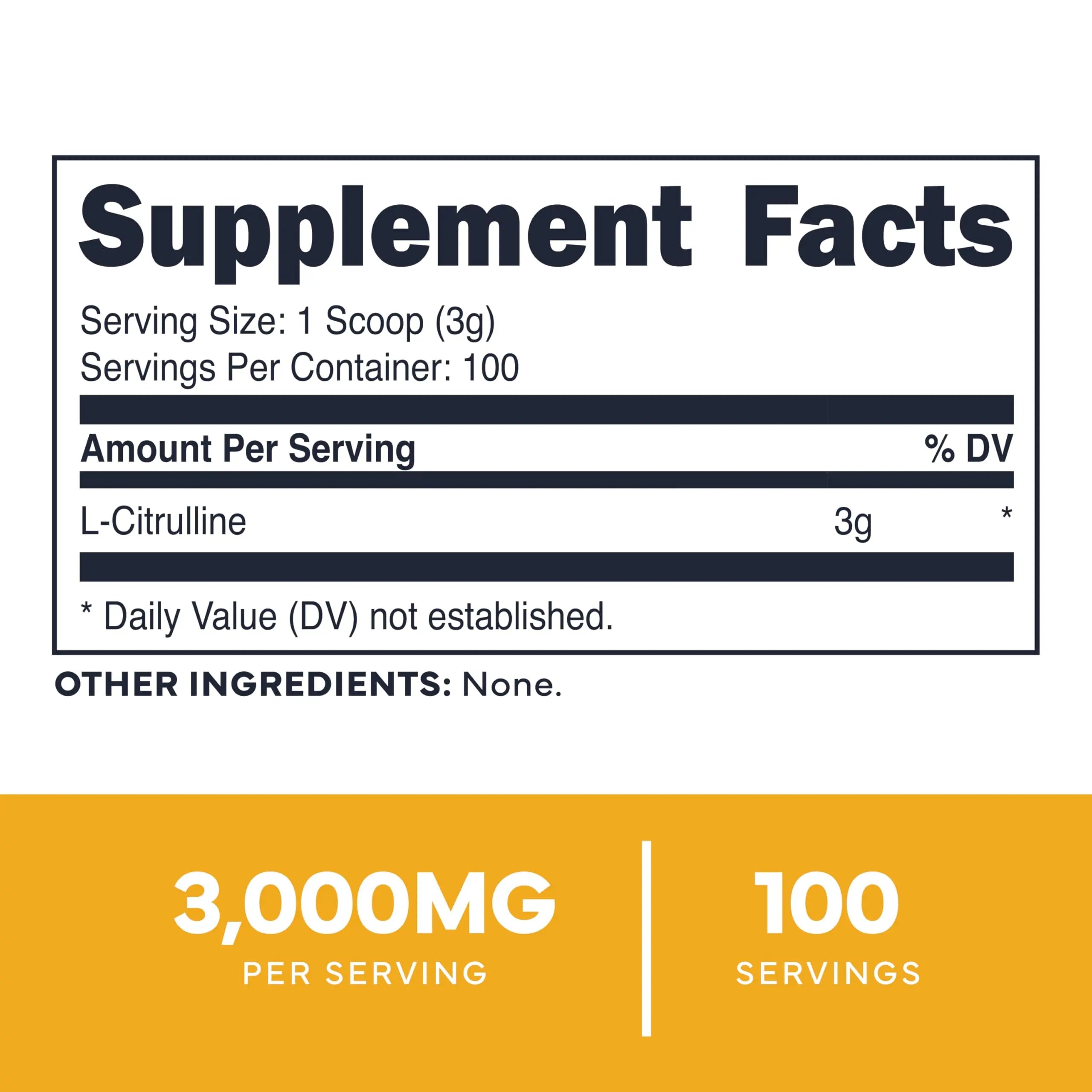 Type Zero L-Citrulline Base Powder, 3,000mg Per Serving - 100 Servings Type Zero Au supplements
