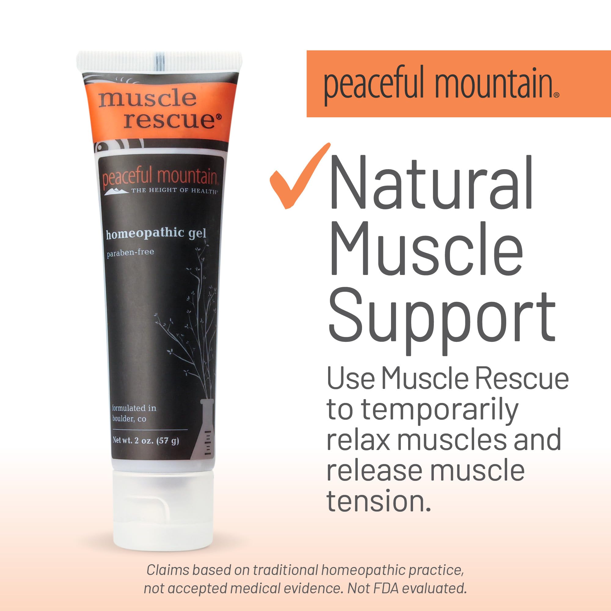 Peaceful Mountain Muscle Rescue Homeopathic Gel - for Muscle discomfort with Arnica and Comfrey - 2oz Peaceful Mountain Au supplements