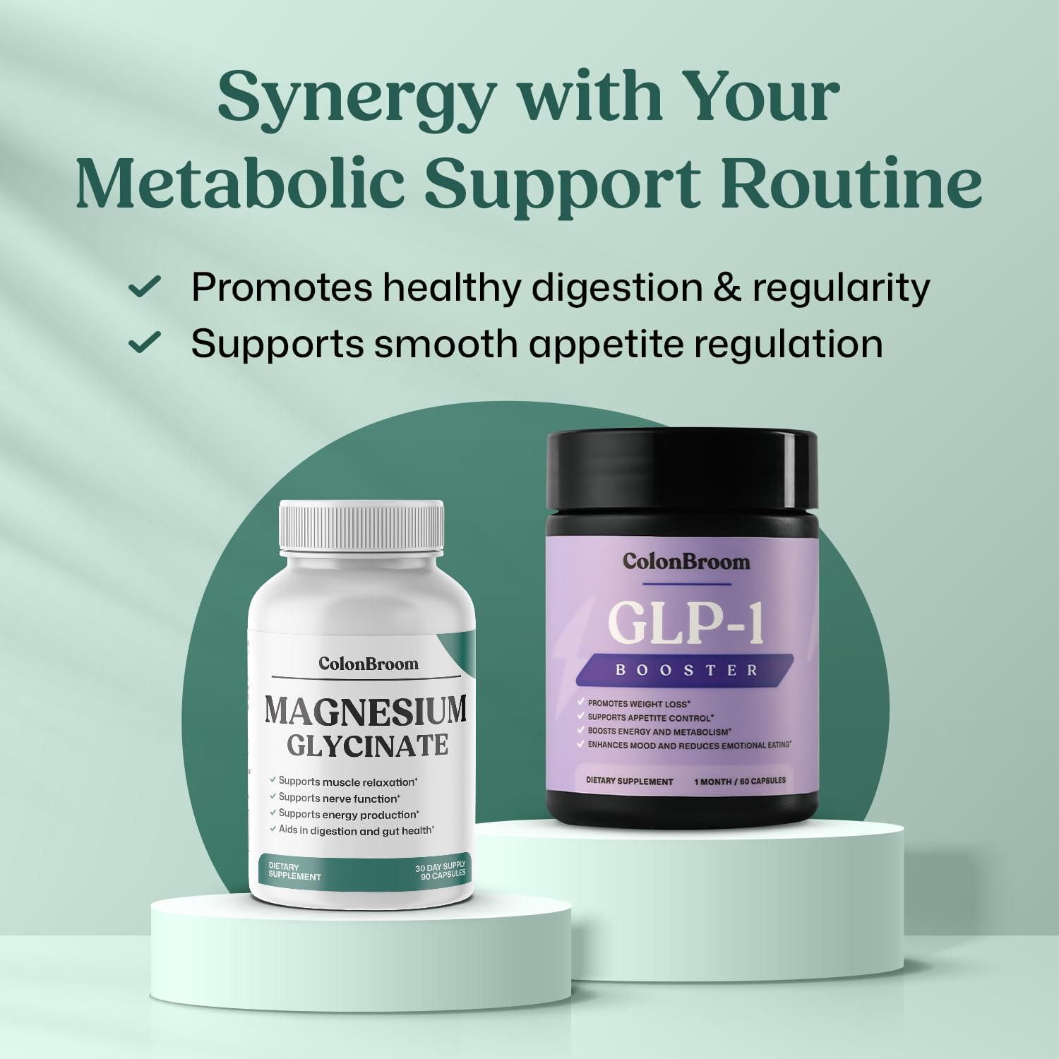 ColonBroom Pure Magnesium Glycinate Capsules | Supplement for Sleep, Heart & Muscle Support | Non-GMO, Gluten Free, Vegan & Sugar-Free | 1 Month Supply (90 Capsules) ColonBroom Au supplements